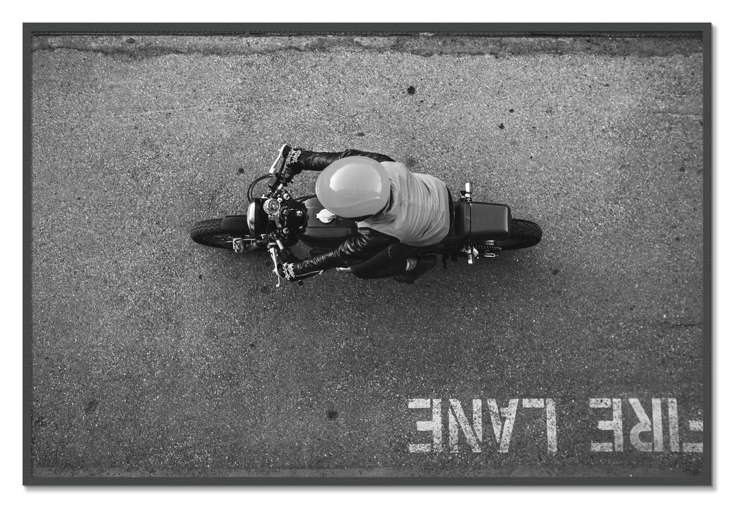 Framed photograph of Fire Lane by Dylan Ozanich, Grey frame, Full Bleed