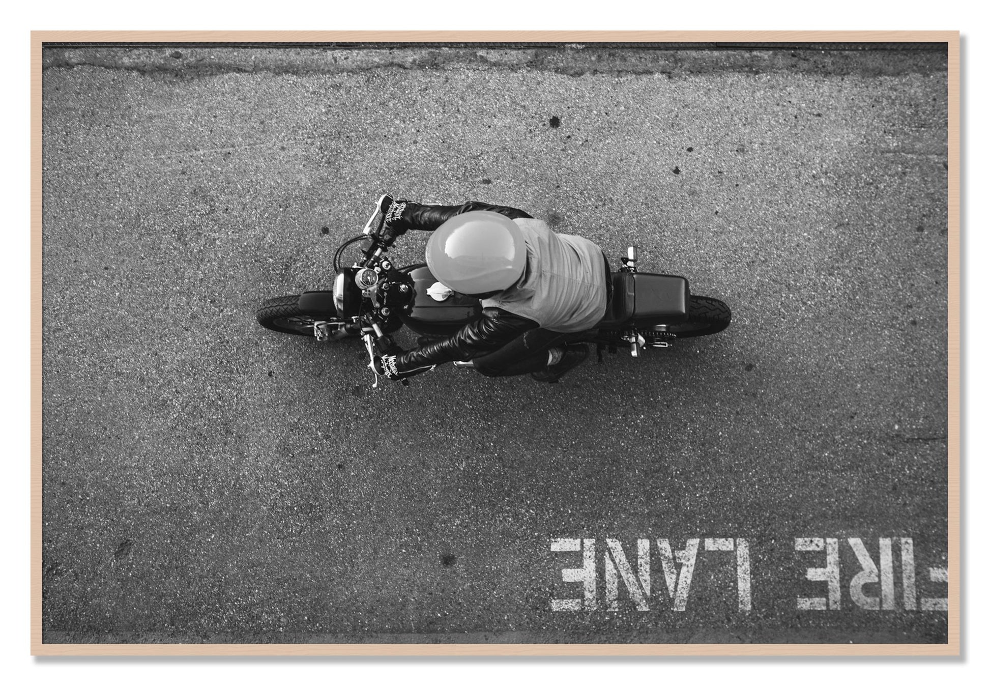Framed photograph of Fire Lane by Dylan Ozanich, Maple frame, Full Bleed