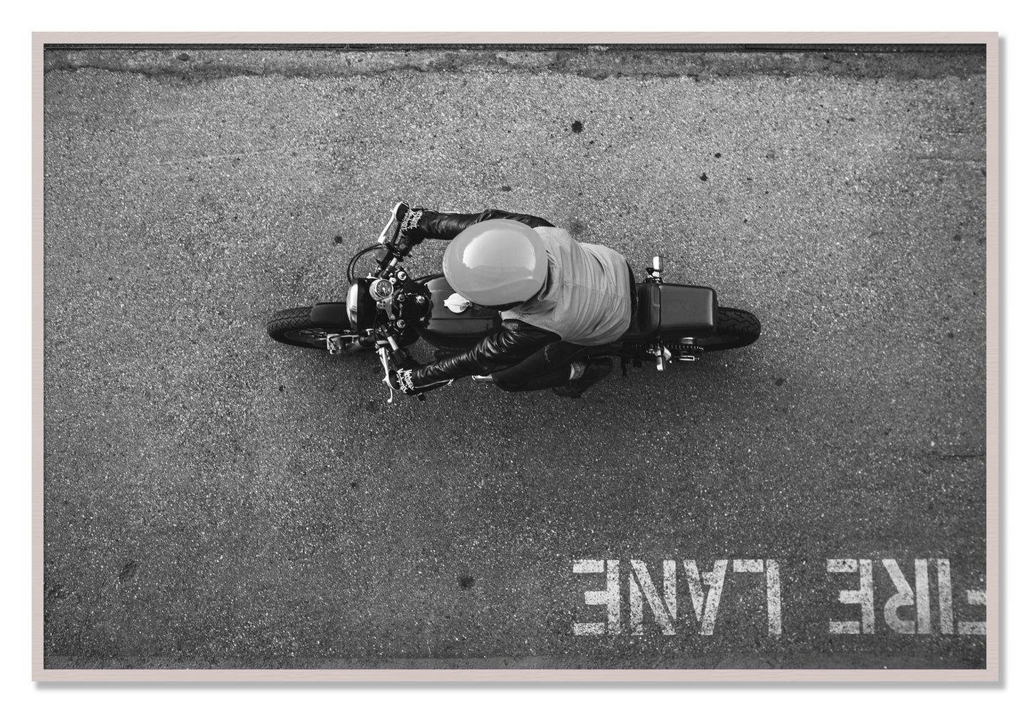 Framed photograph of Fire Lane by Dylan Ozanich, White Maple frame, Full Bleed