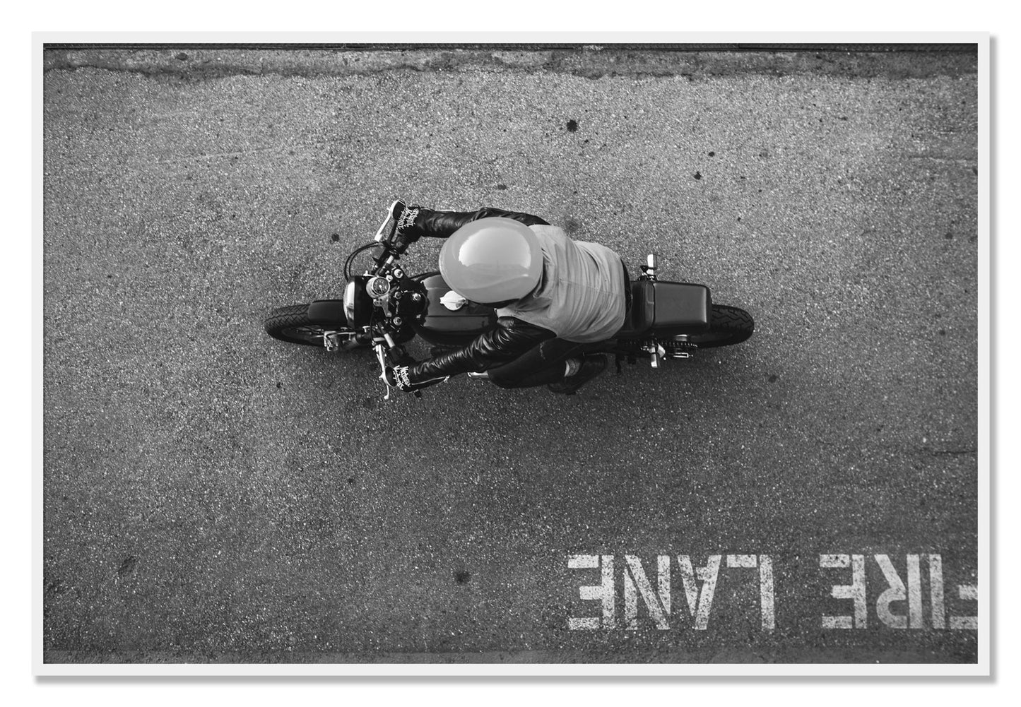Framed photograph of Fire Lane by Dylan Ozanich, White frame, Full Bleed