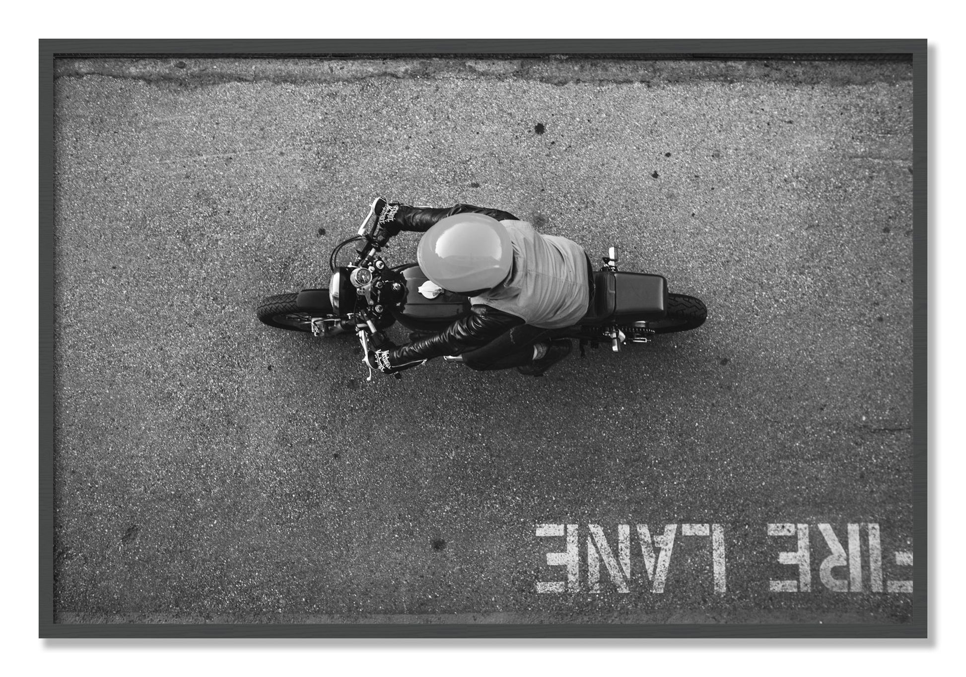 Framed photograph of Fire Lane by Dylan Ozanich, Grey frame, Full Bleed