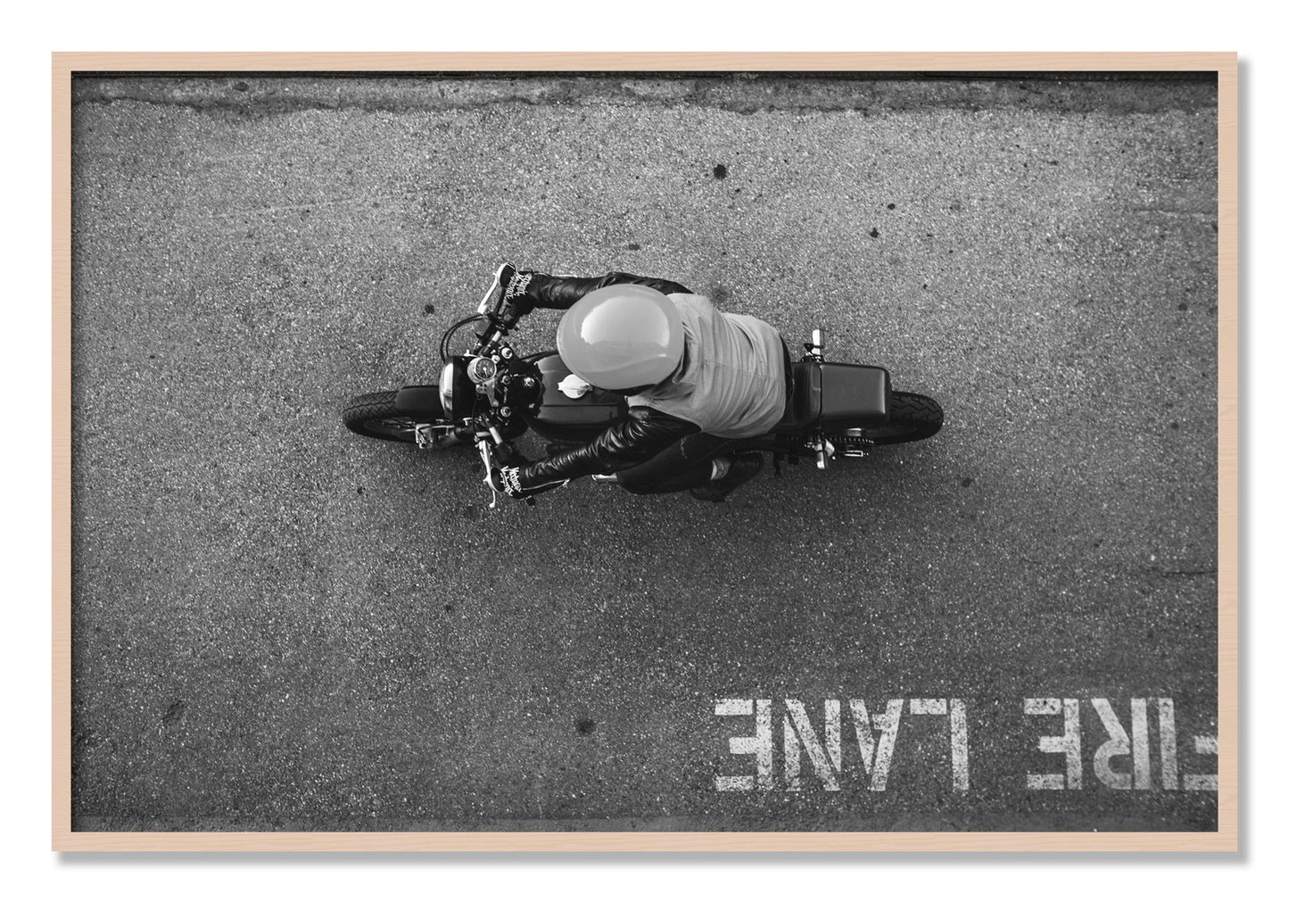 Framed photograph of Fire Lane by Dylan Ozanich, Maple frame, Full Bleed