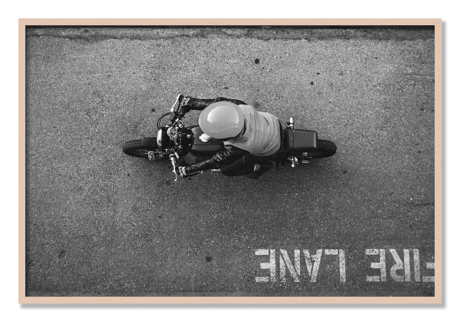 Framed photograph of Fire Lane by Dylan Ozanich, Maple frame, Full Bleed