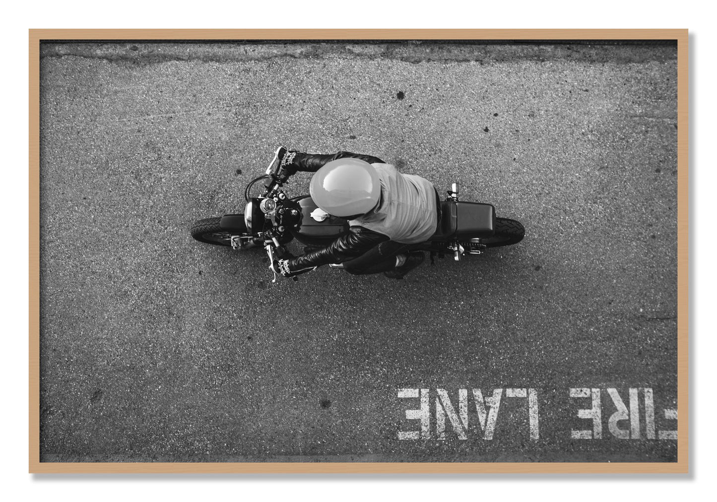 Framed photograph of Fire Lane by Dylan Ozanich, Oak frame, Full Bleed