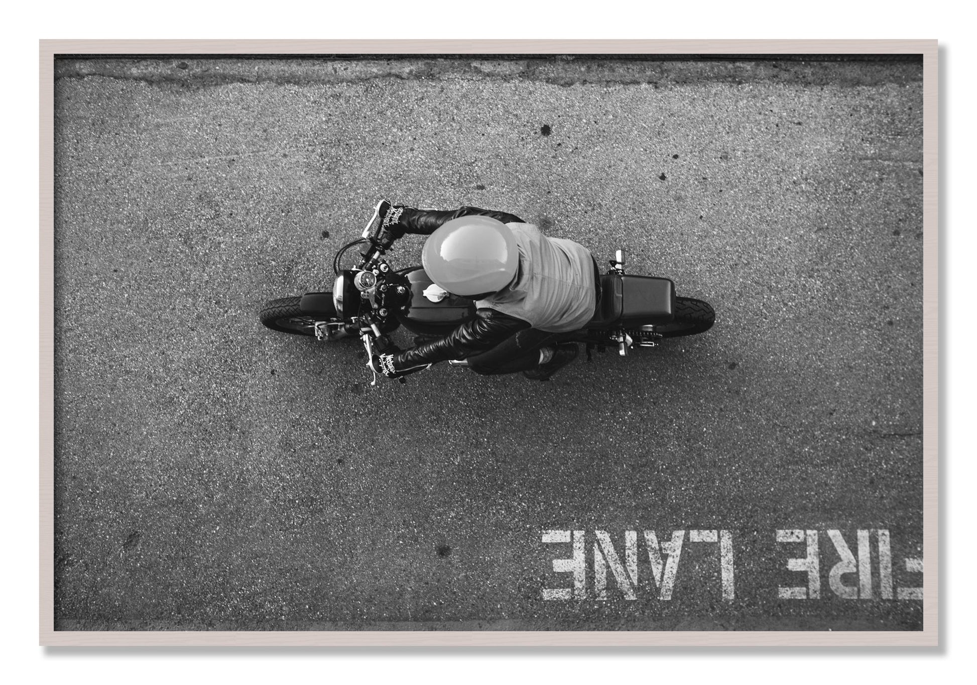Framed photograph of Fire Lane by Dylan Ozanich, White Maple frame, Full Bleed