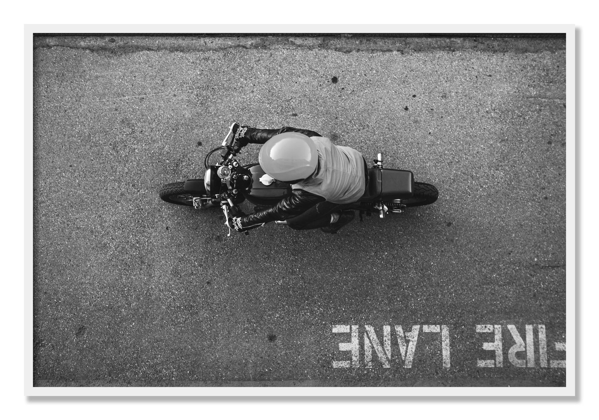 Framed photograph of Fire Lane by Dylan Ozanich, White frame, Full Bleed