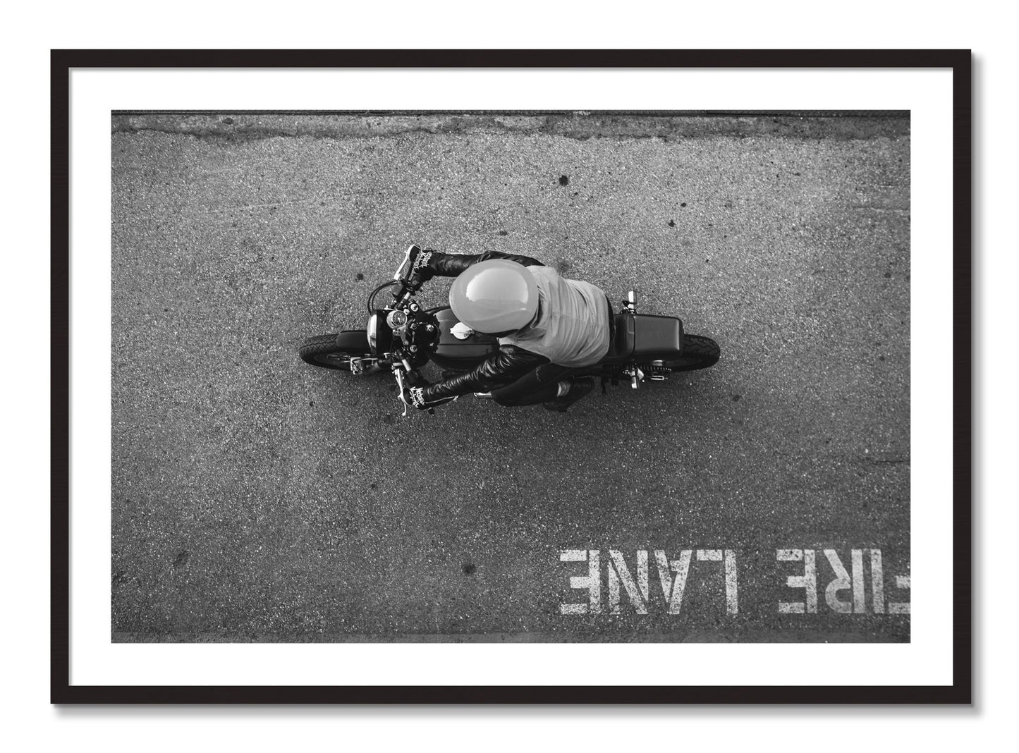 Framed photograph of Fire Lane by Dylan Ozanich, Black Walnut frame, Borders