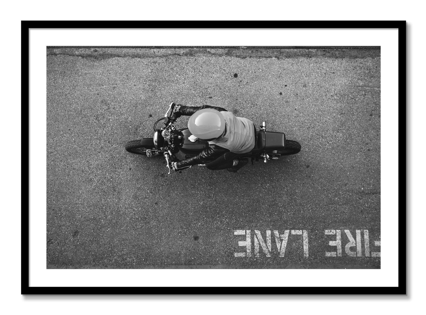 Framed photograph of Fire Lane by Dylan Ozanich, Black frame, Borders