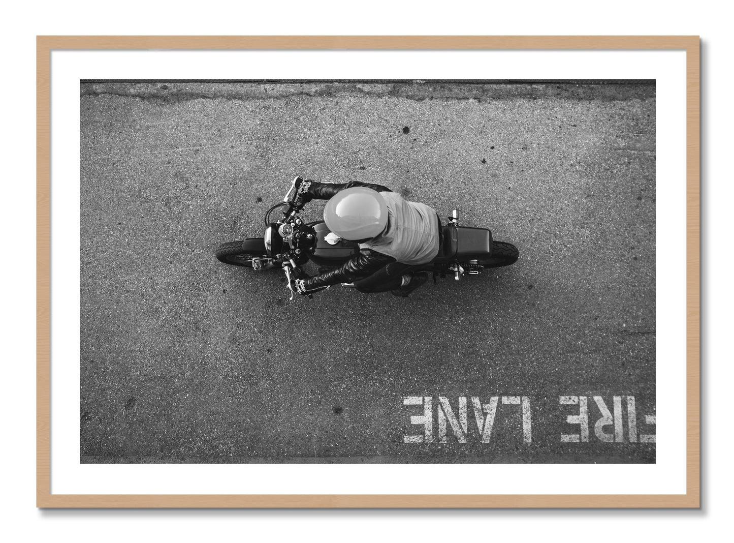 Framed photograph of Fire Lane by Dylan Ozanich, Oak frame, Borders