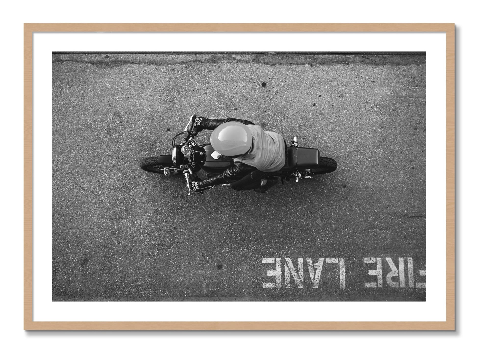 Framed photograph of Fire Lane by Dylan Ozanich, Oak frame, Borders