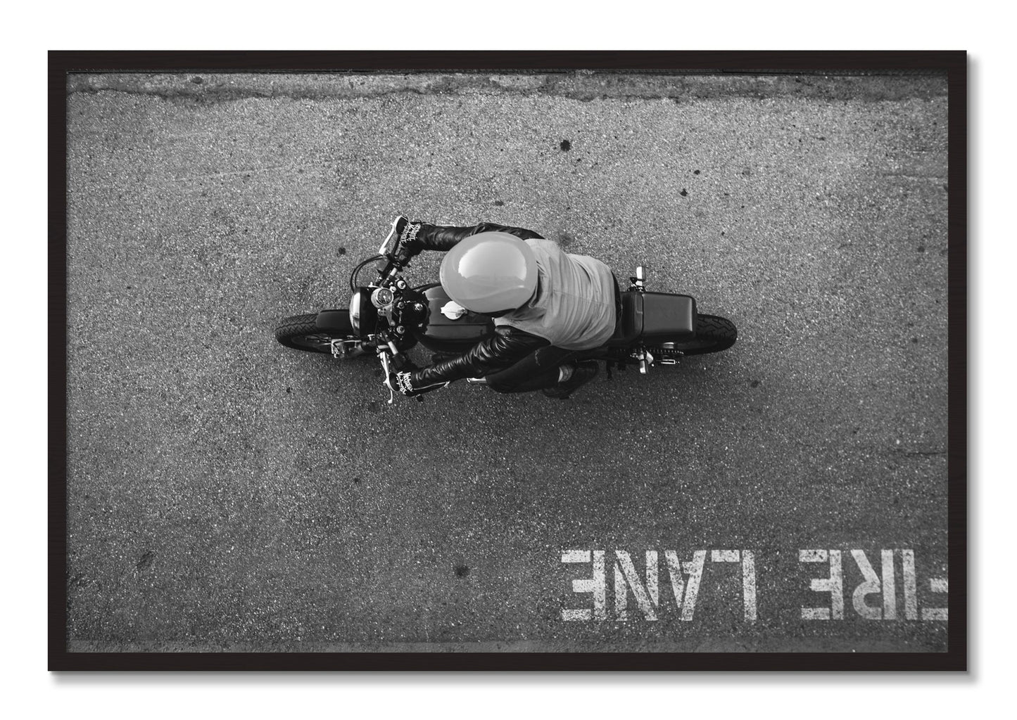 Framed photograph of Fire Lane by Dylan Ozanich, Black Walnut frame, Full Bleed