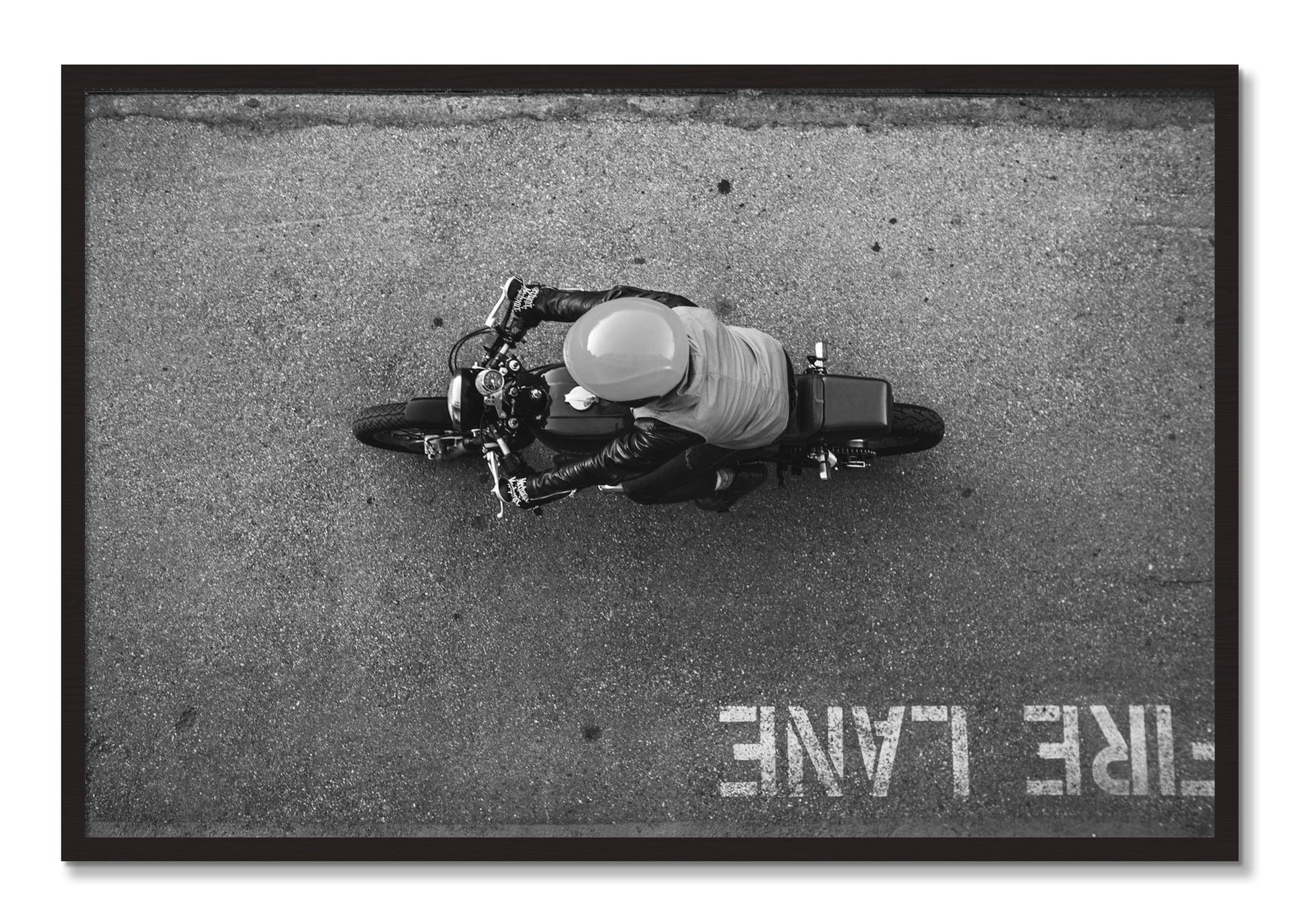 Framed photograph of Fire Lane by Dylan Ozanich, Black Walnut frame, Full Bleed