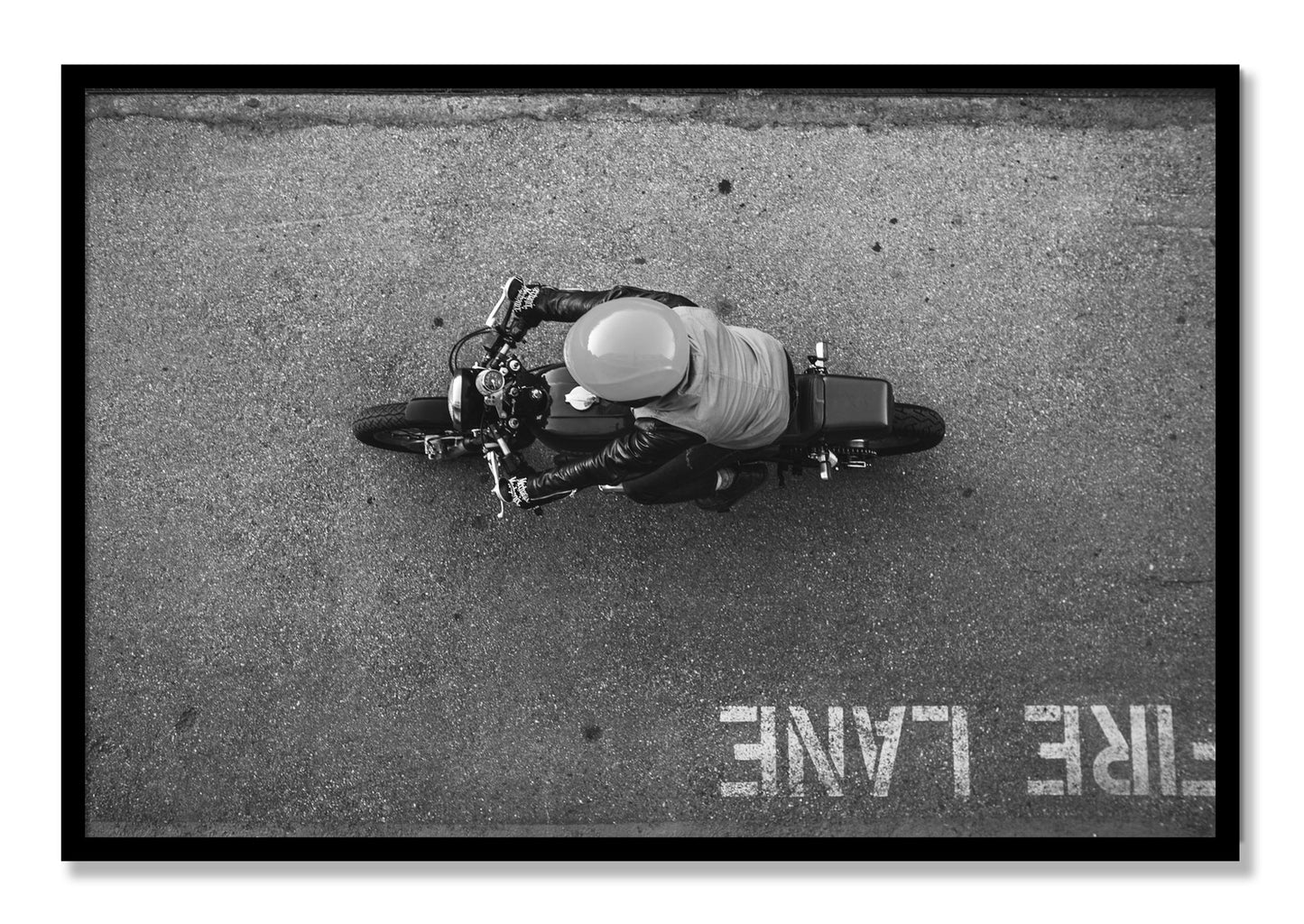 Framed photograph of Fire Lane by Dylan Ozanich, Black frame, Full Bleed