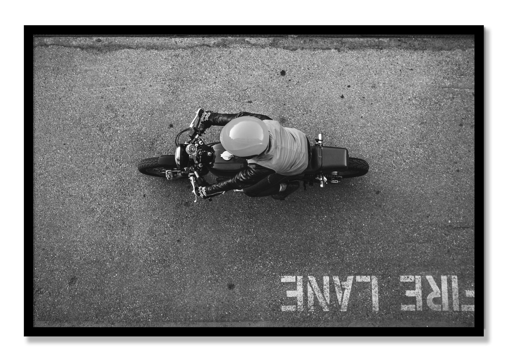Framed photograph of Fire Lane by Dylan Ozanich, Black frame, Full Bleed