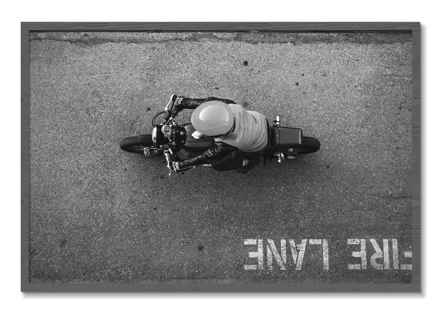 Framed photograph of Fire Lane by Dylan Ozanich, Grey frame, Full Bleed