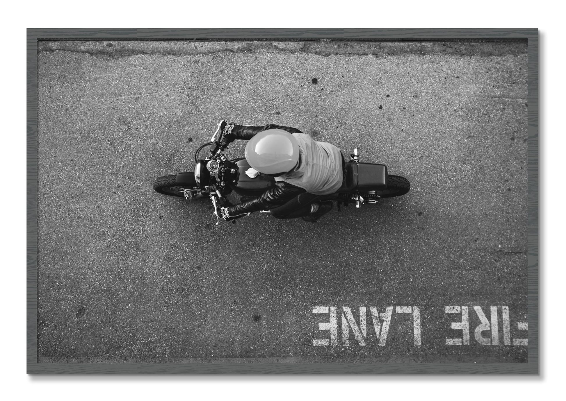 Framed photograph of Fire Lane by Dylan Ozanich, Grey frame, Full Bleed