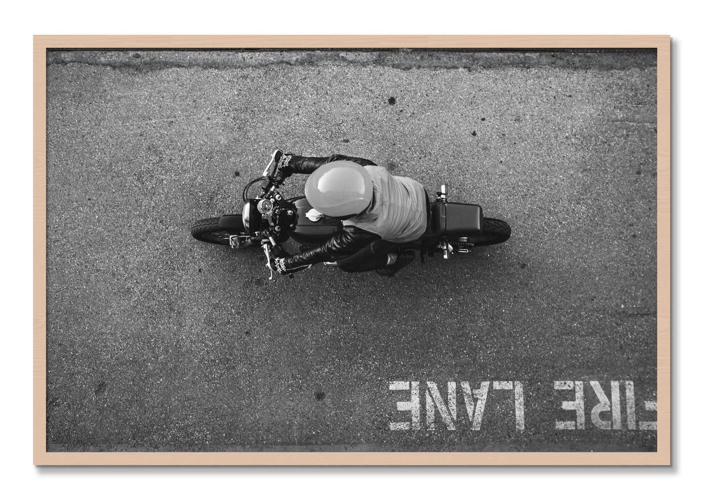Framed photograph of Fire Lane by Dylan Ozanich, Maple frame, Full Bleed