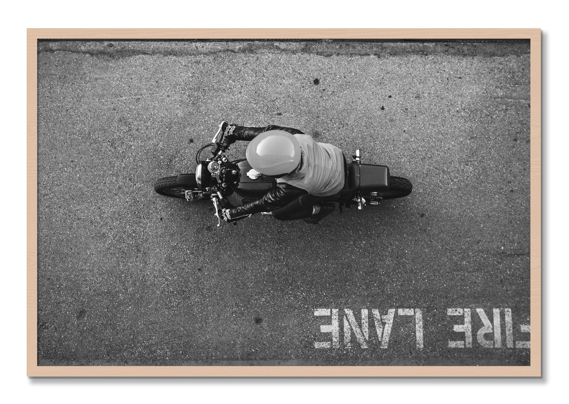 Framed photograph of Fire Lane by Dylan Ozanich, Maple frame, Full Bleed