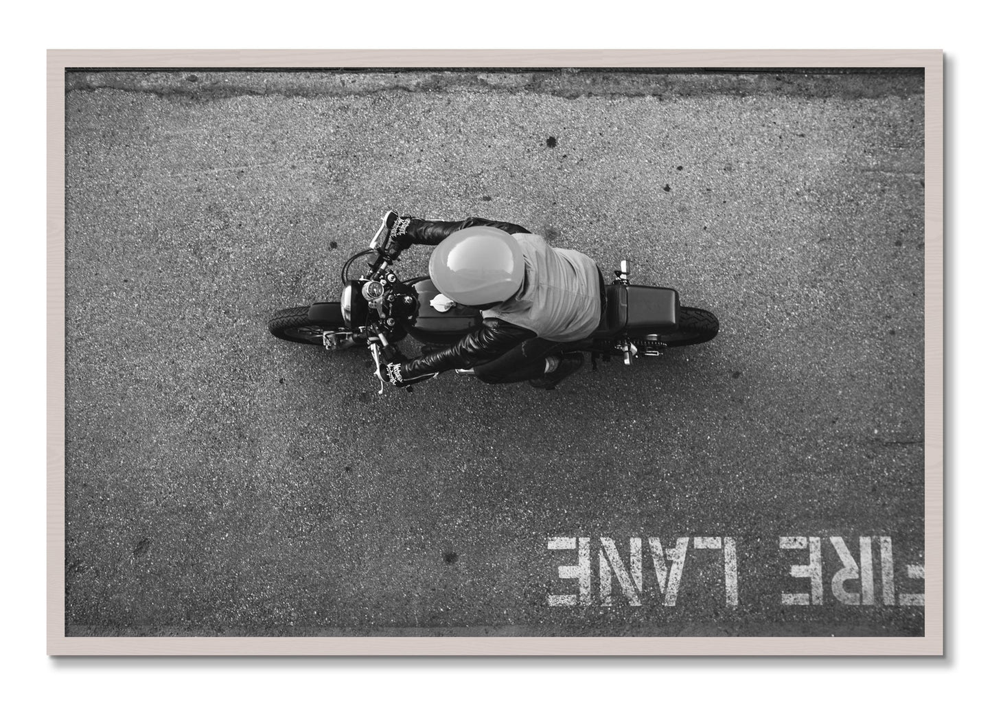 Framed photograph of Fire Lane by Dylan Ozanich, White Maple frame, Full Bleed
