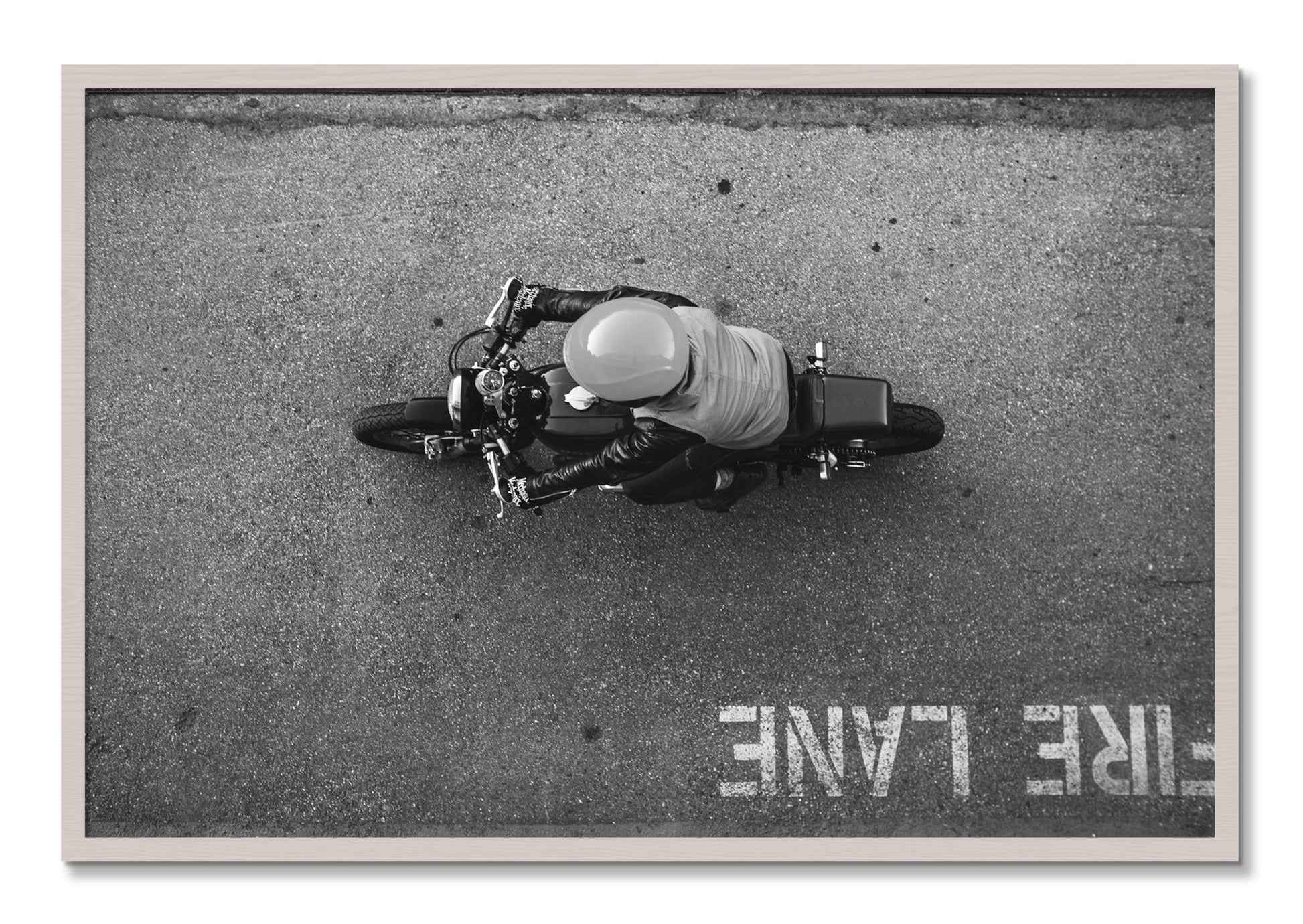 Framed photograph of Fire Lane by Dylan Ozanich, White Maple frame, Full Bleed