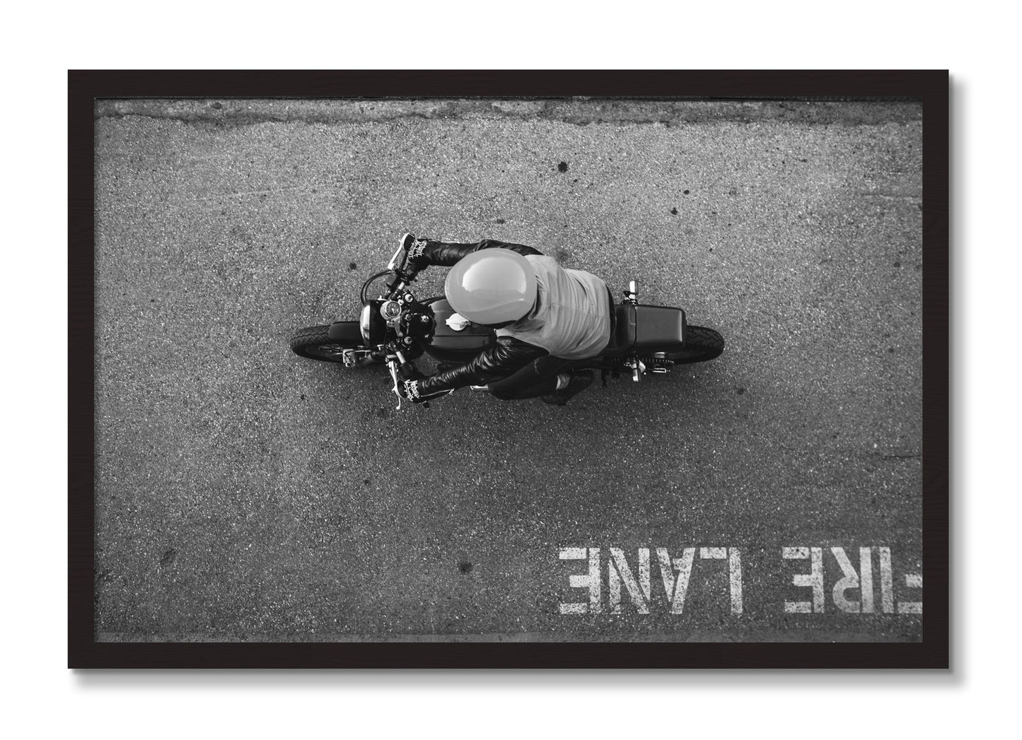 Framed photograph of Fire Lane by Dylan Ozanich, Black Walnut frame, Full Bleed