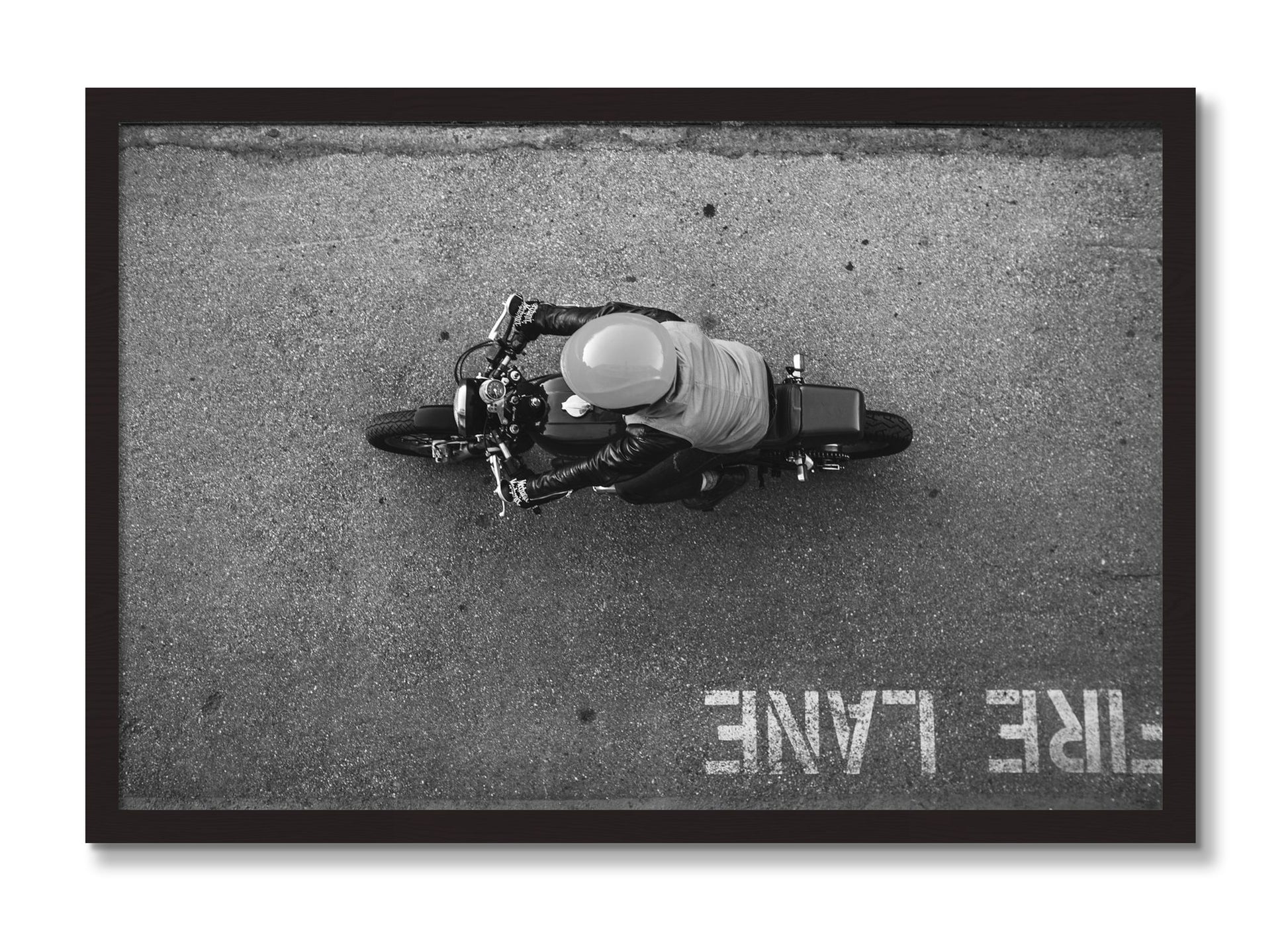 Framed photograph of Fire Lane by Dylan Ozanich, Black Walnut frame, Full Bleed