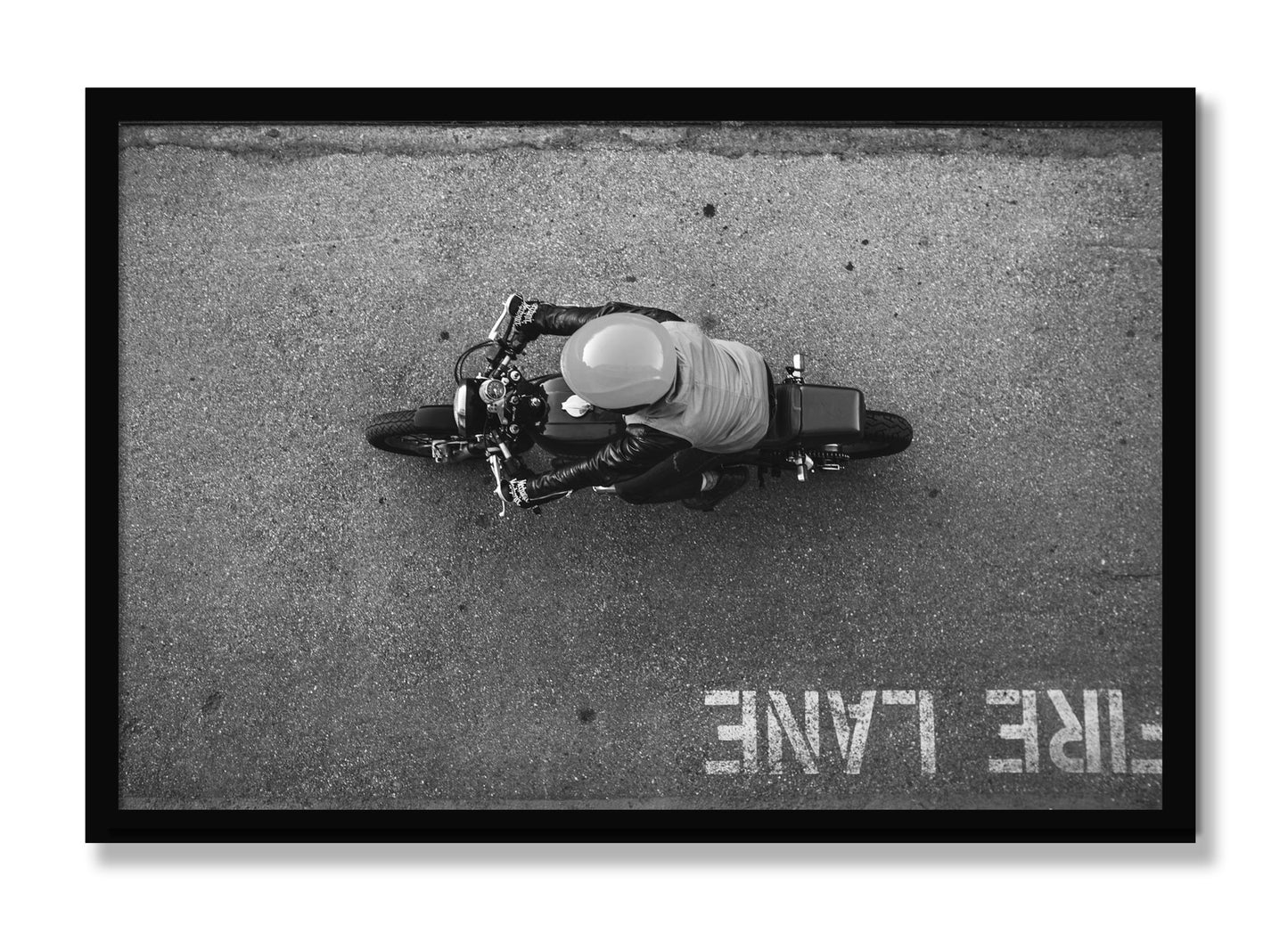Framed photograph of Fire Lane by Dylan Ozanich, Black frame, Full Bleed