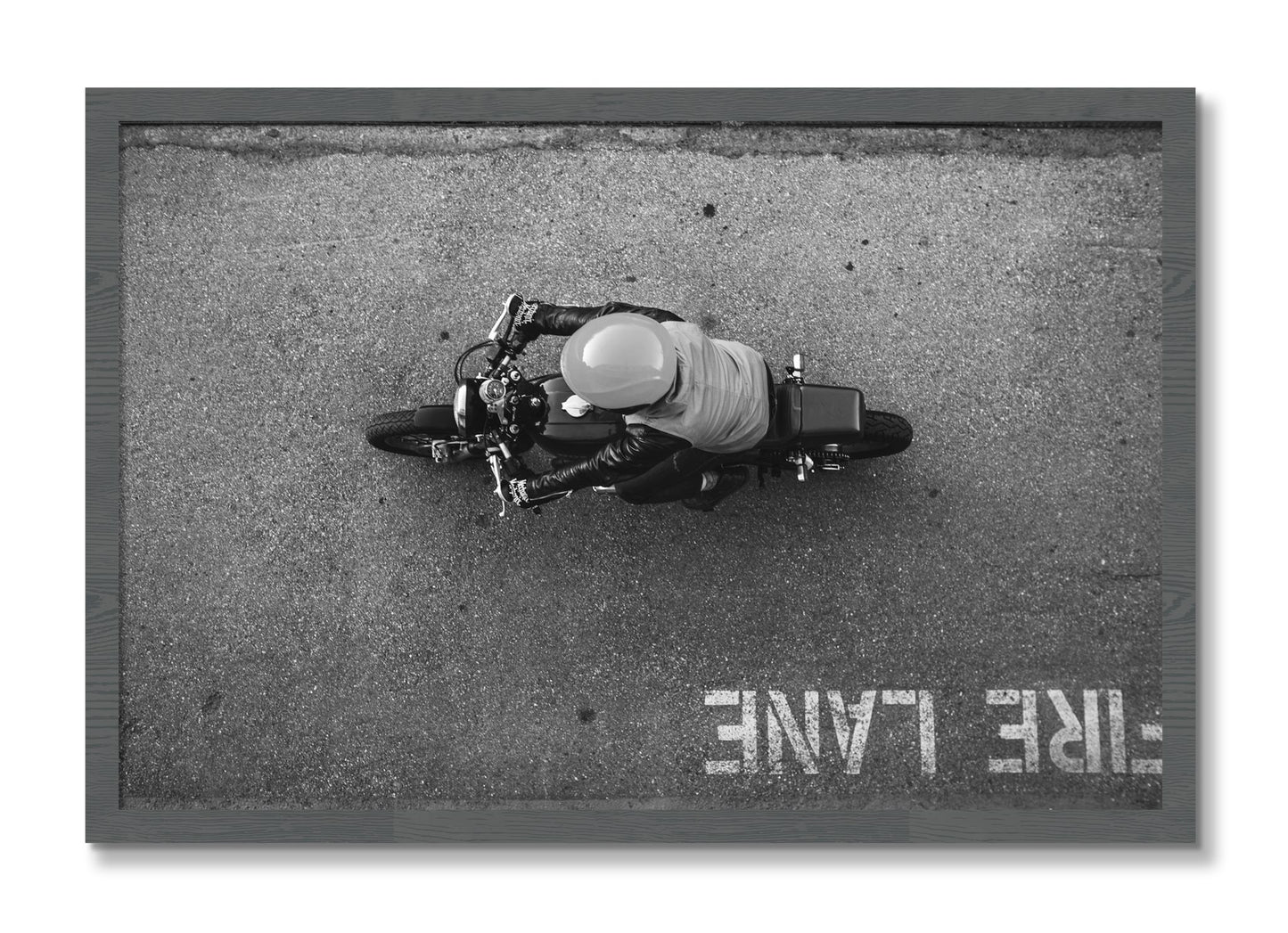 Framed photograph of Fire Lane by Dylan Ozanich, Grey frame, Full Bleed