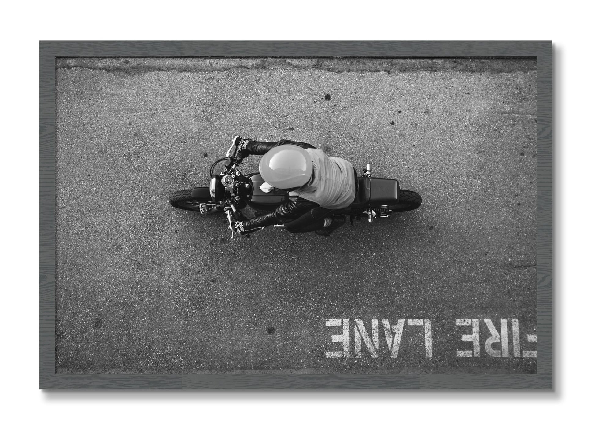 Framed photograph of Fire Lane by Dylan Ozanich, Grey frame, Full Bleed