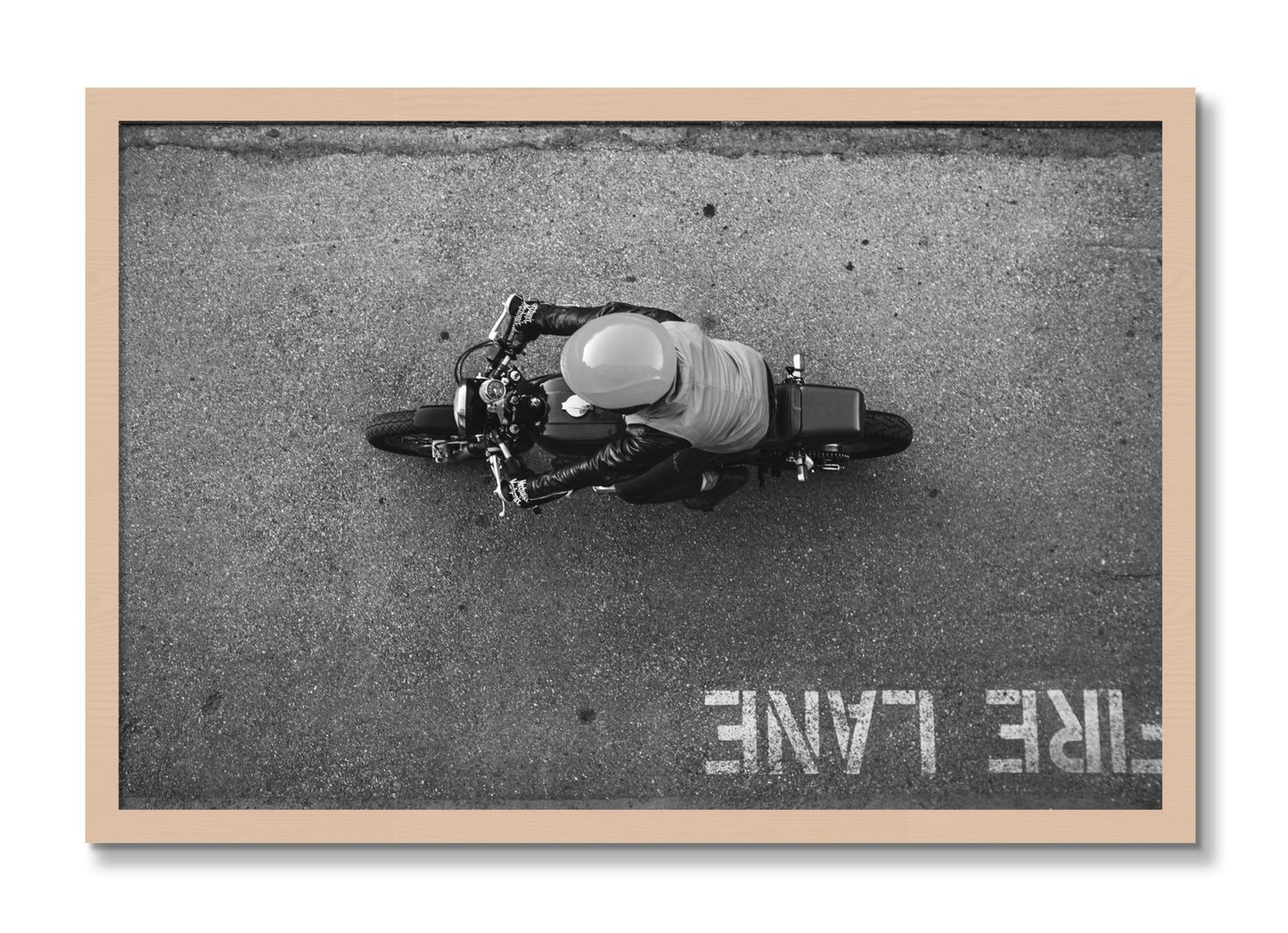 Framed photograph of Fire Lane by Dylan Ozanich, Maple frame, Full Bleed