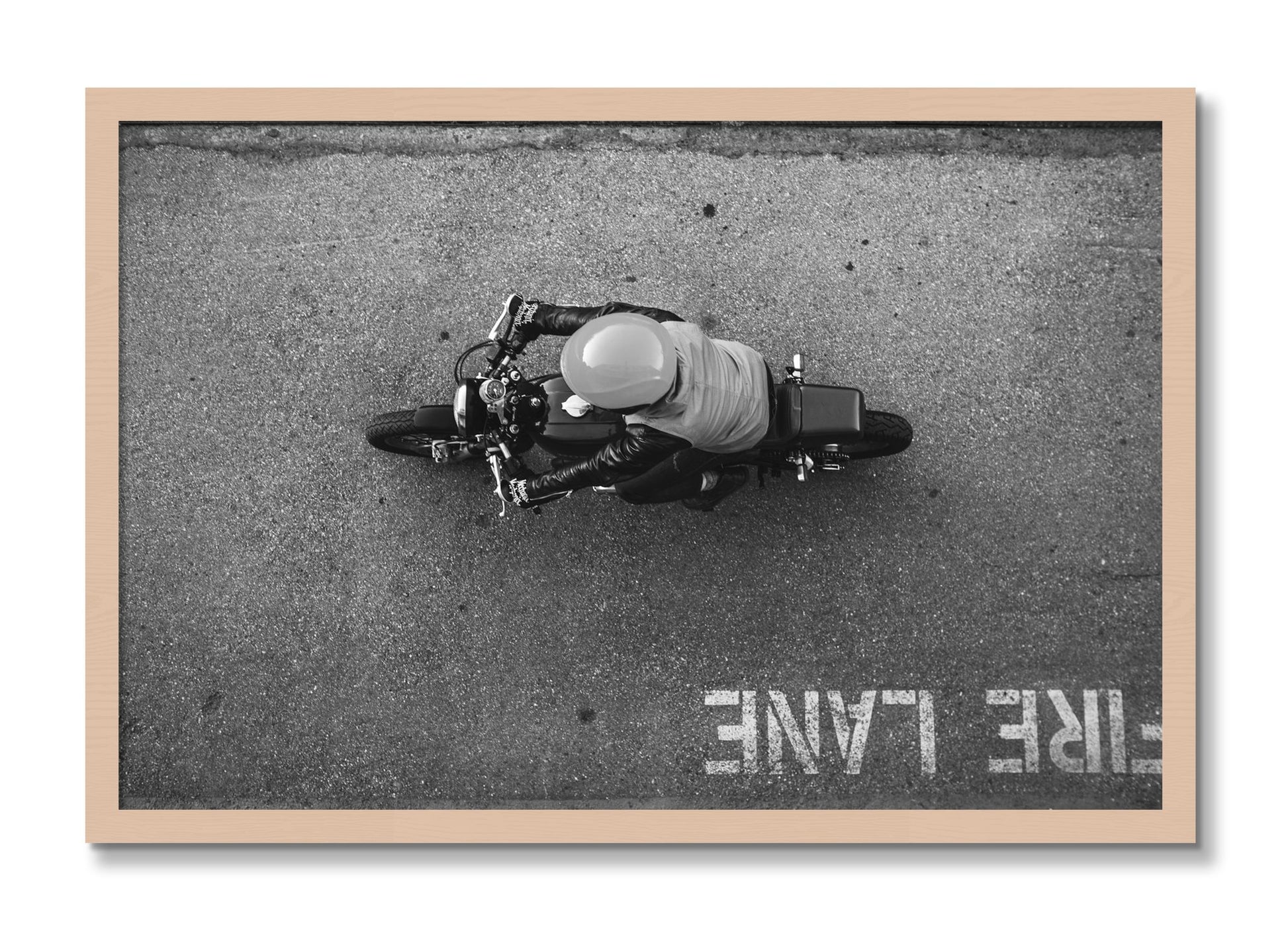 Framed photograph of Fire Lane by Dylan Ozanich, Maple frame, Full Bleed