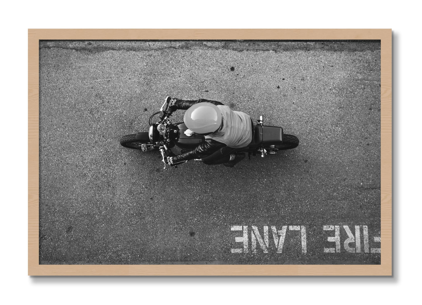 Framed photograph of Fire Lane by Dylan Ozanich, Oak frame, Full Bleed