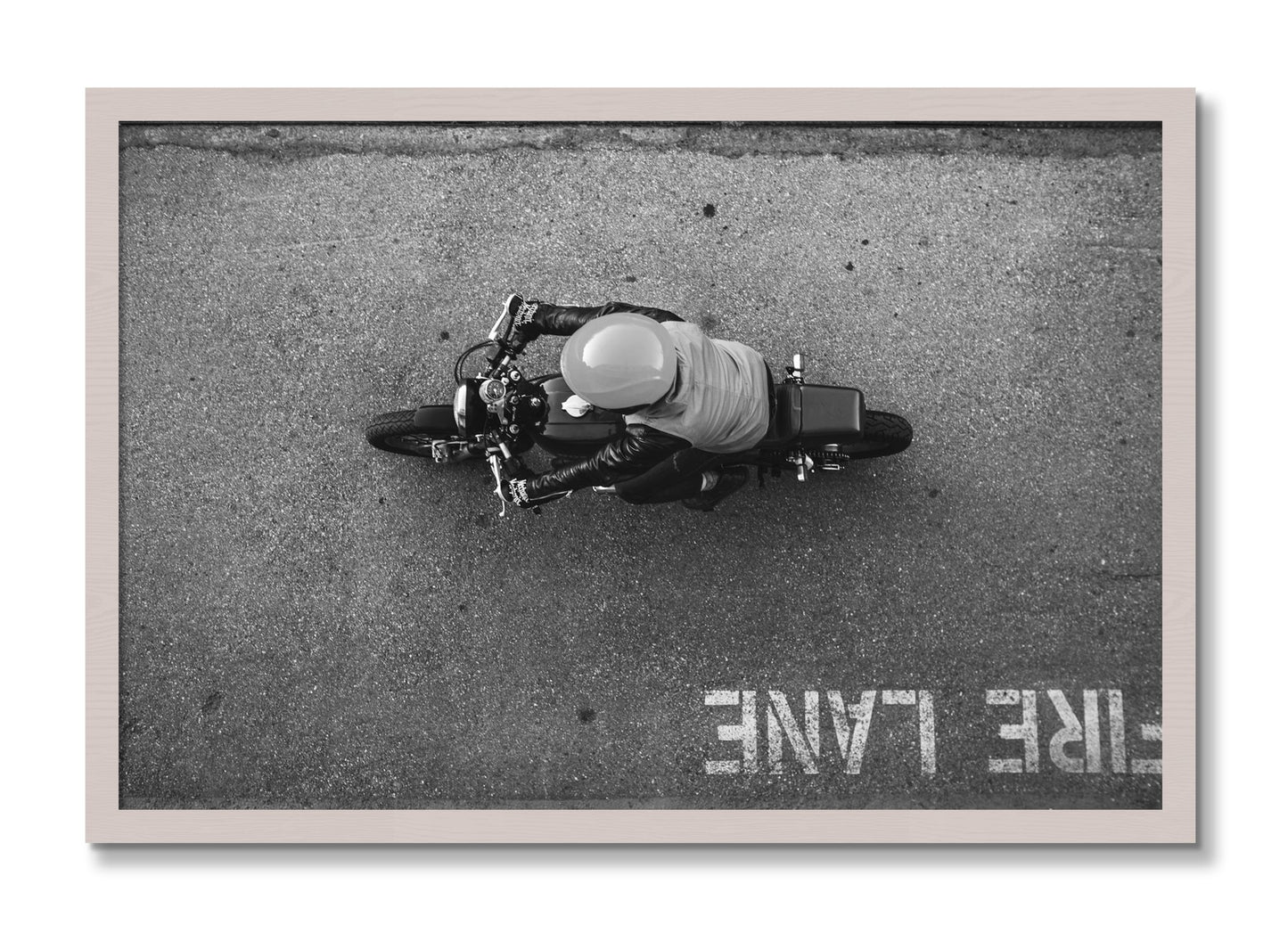 Framed photograph of Fire Lane by Dylan Ozanich, White Maple frame, Full Bleed