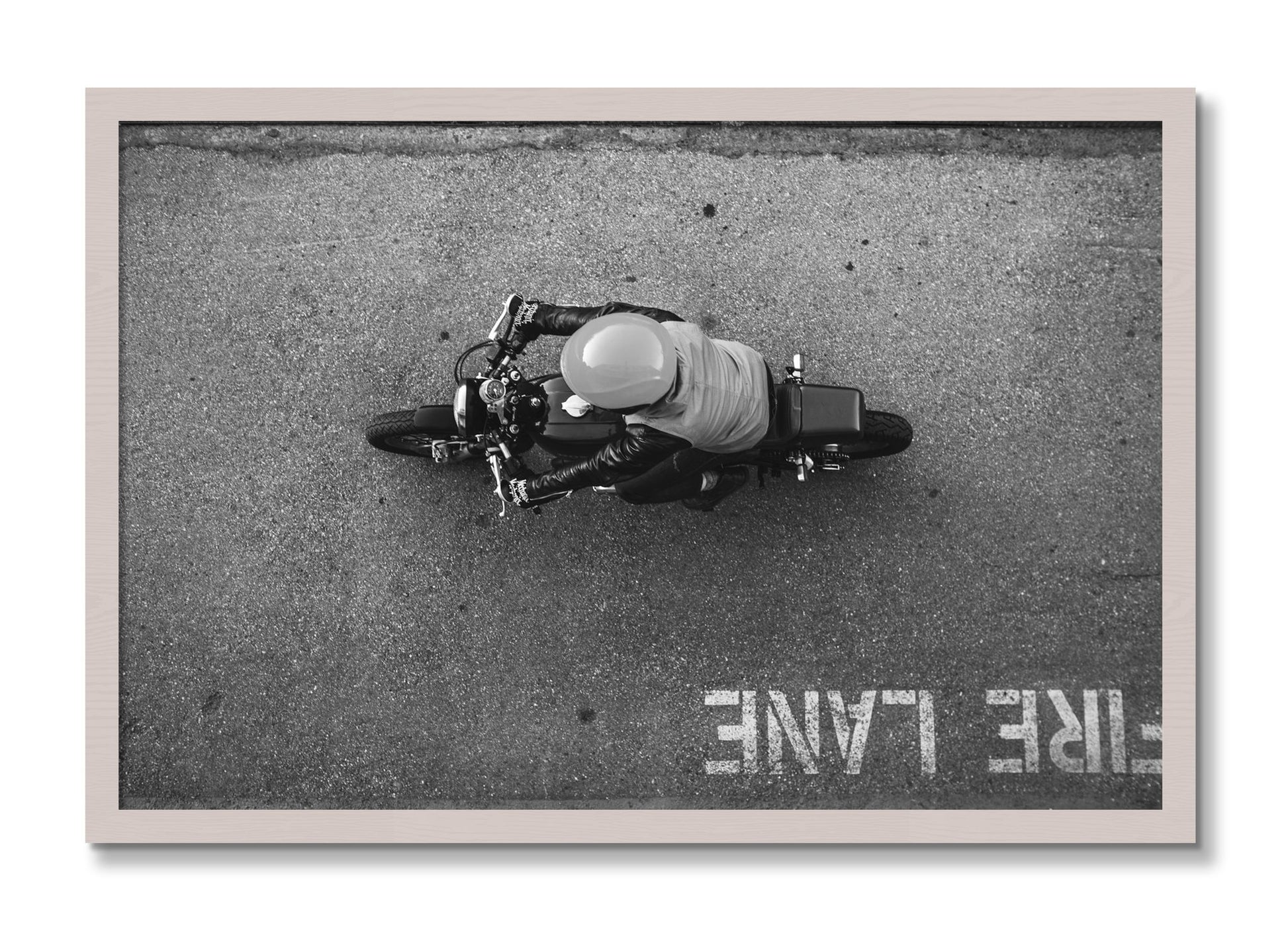 Framed photograph of Fire Lane by Dylan Ozanich, White Maple frame, Full Bleed