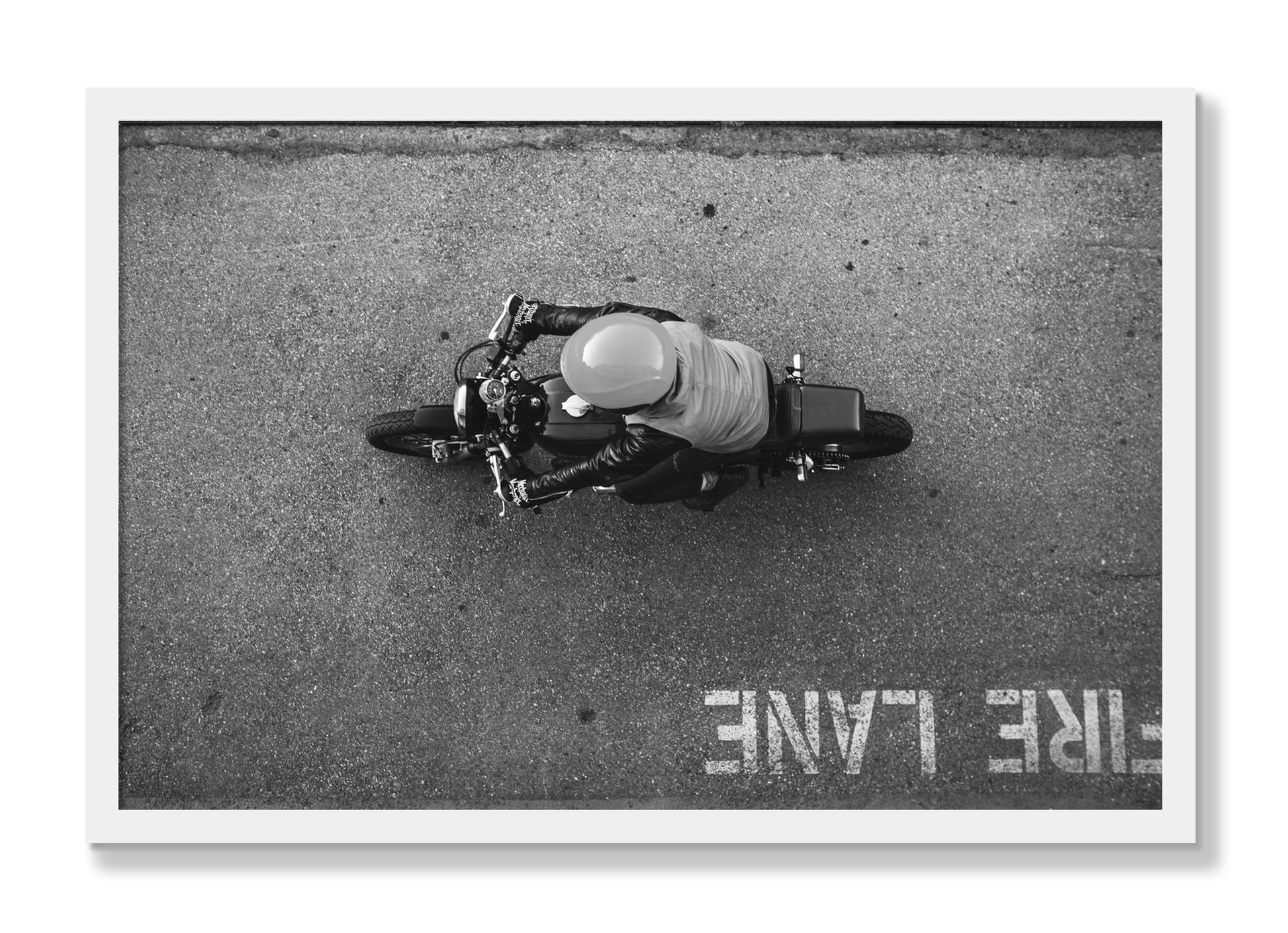 Framed photograph of Fire Lane by Dylan Ozanich, White frame, Full Bleed