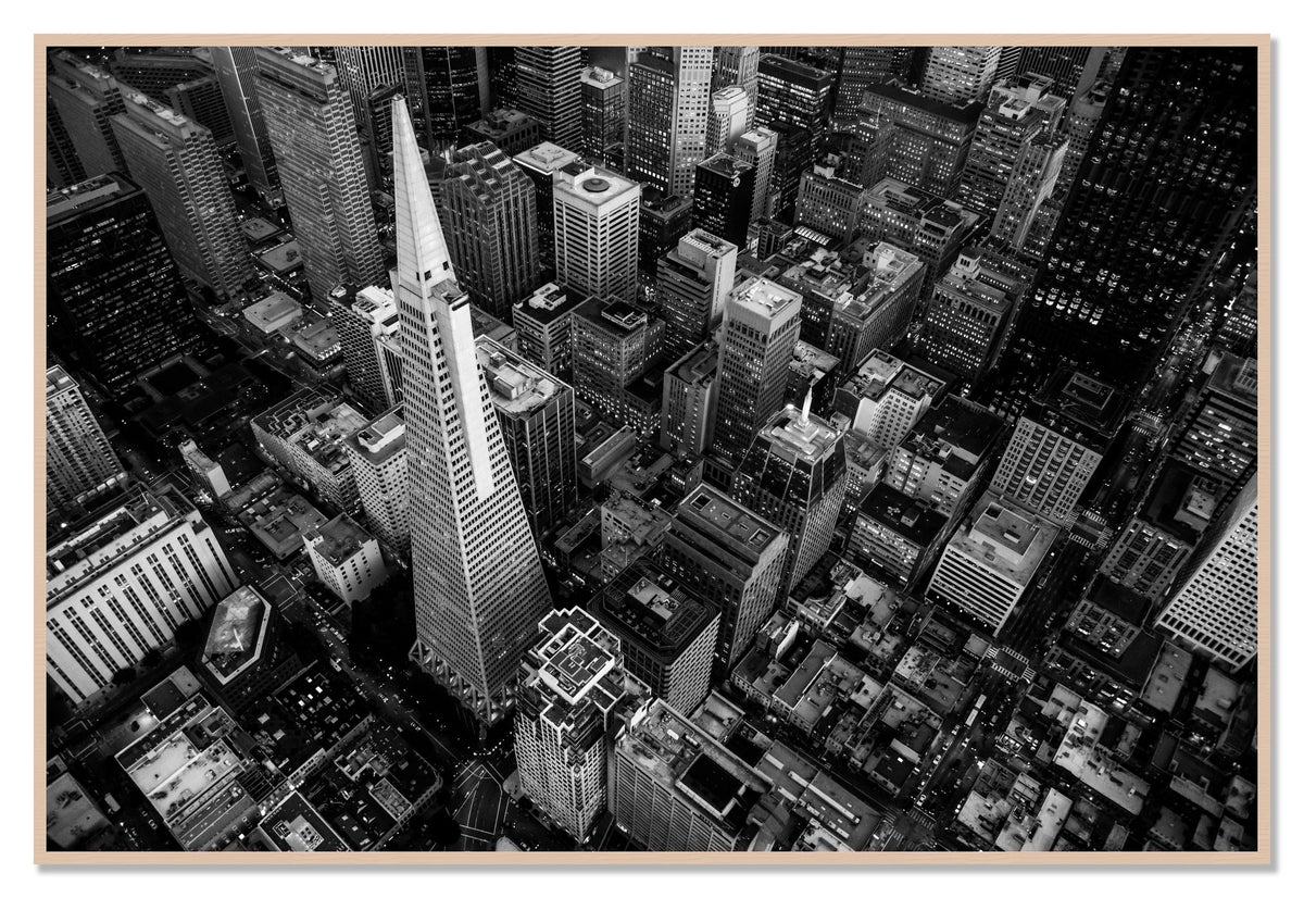 First Impressions by Dylan Ozanich, 48×72 Full Bleed Print in a Maple frame