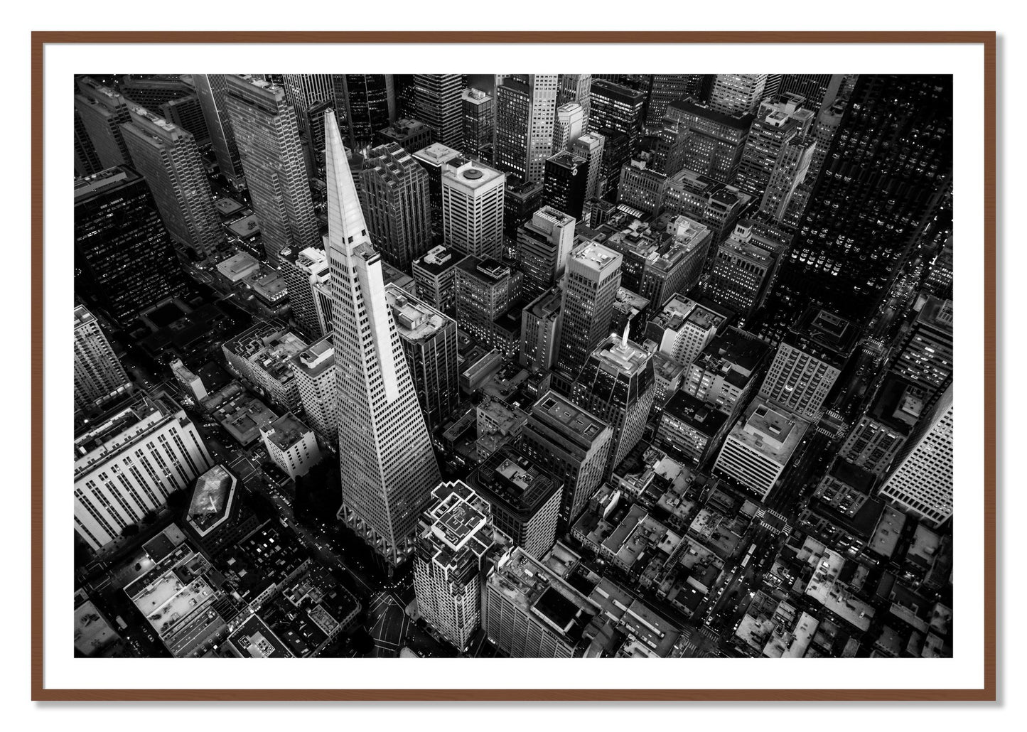 Framed photograph of First Impressions by Dylan Ozanich, Walnut frame, Borders