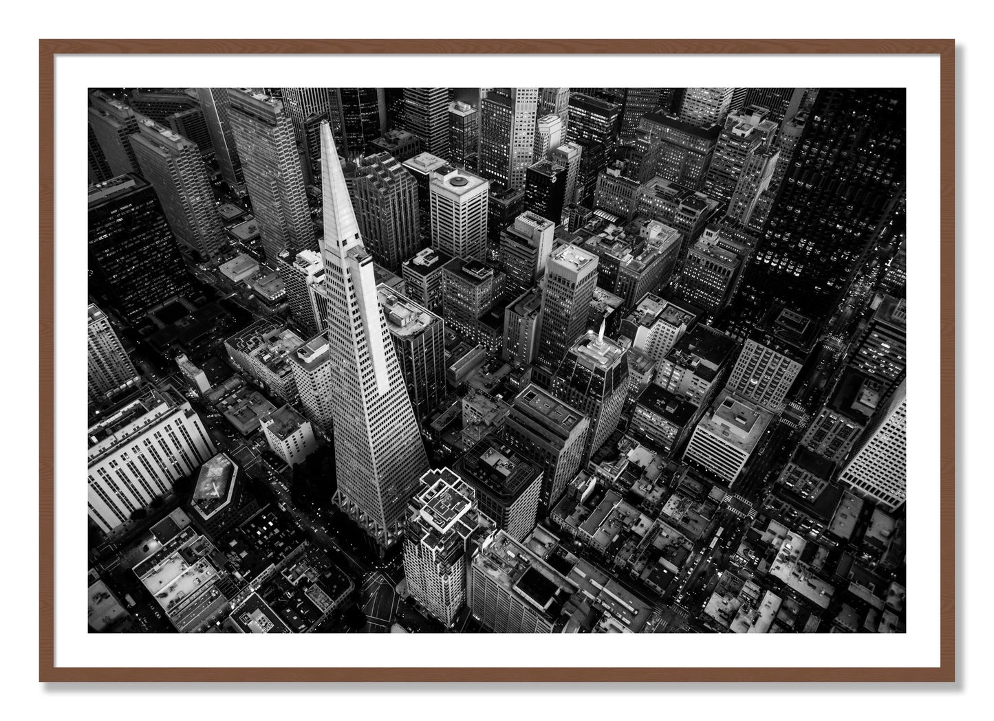 Framed photograph of First Impressions by Dylan Ozanich, Walnut frame, Borders