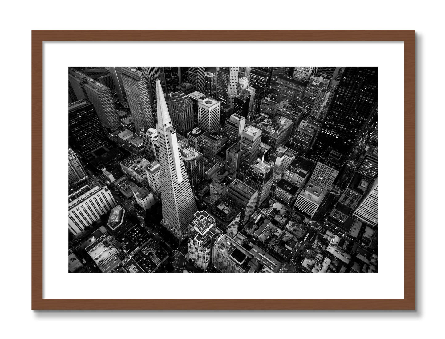Framed photograph of First Impressions by Dylan Ozanich, Walnut frame, Borders