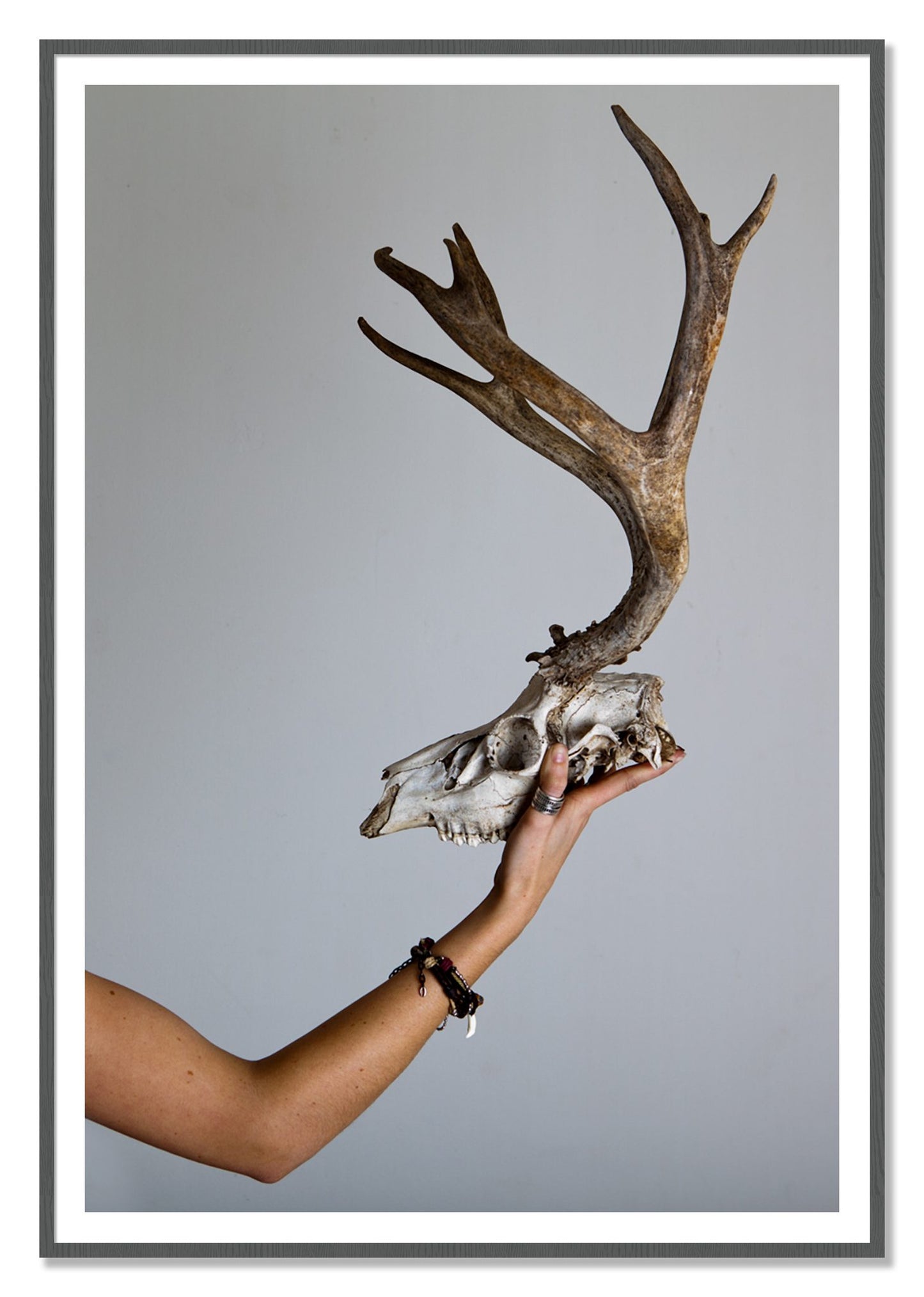 First Kill by Dylan Ozanich, 48×72 print with a White Border in a Grey frame