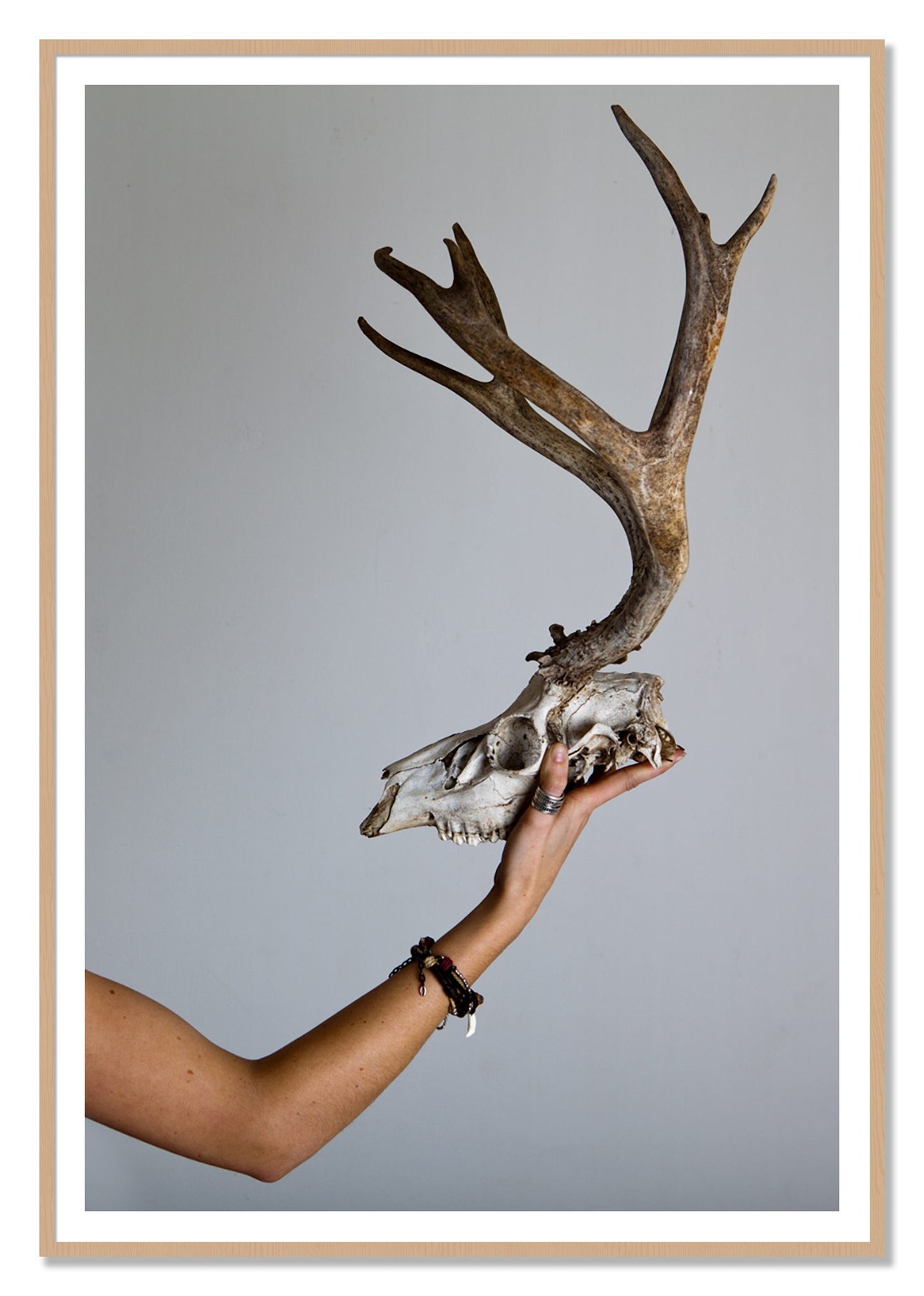 First Kill by Dylan Ozanich, 48×72 print with a White Border in an Oak frame
