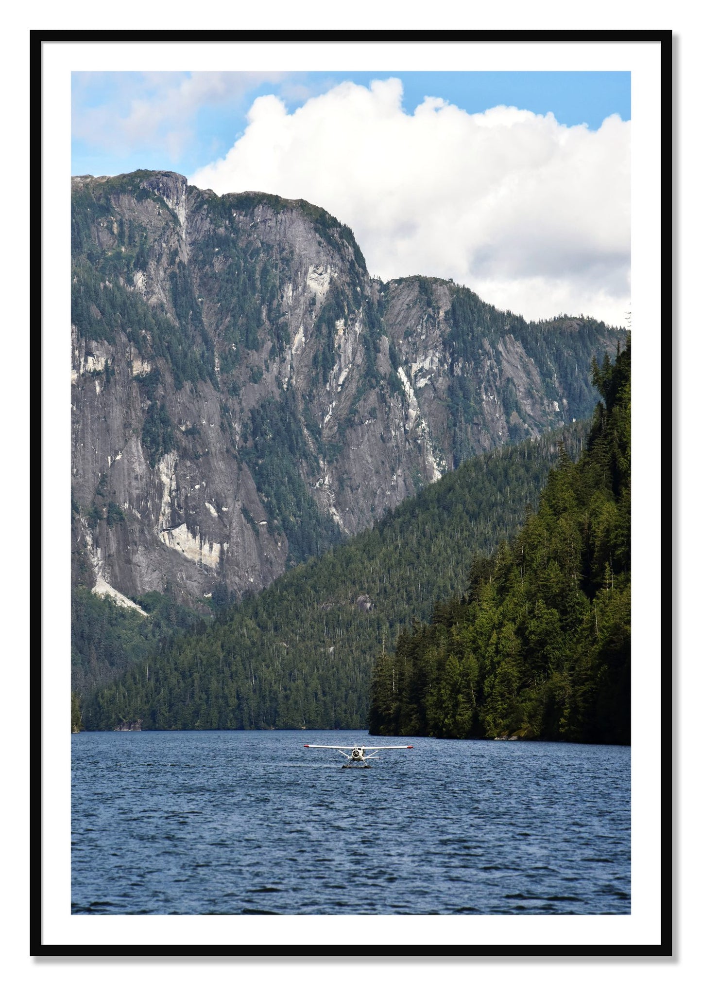 Framed photograph of Fjord Flight by Dylan Ozanich, Black frame, Borders