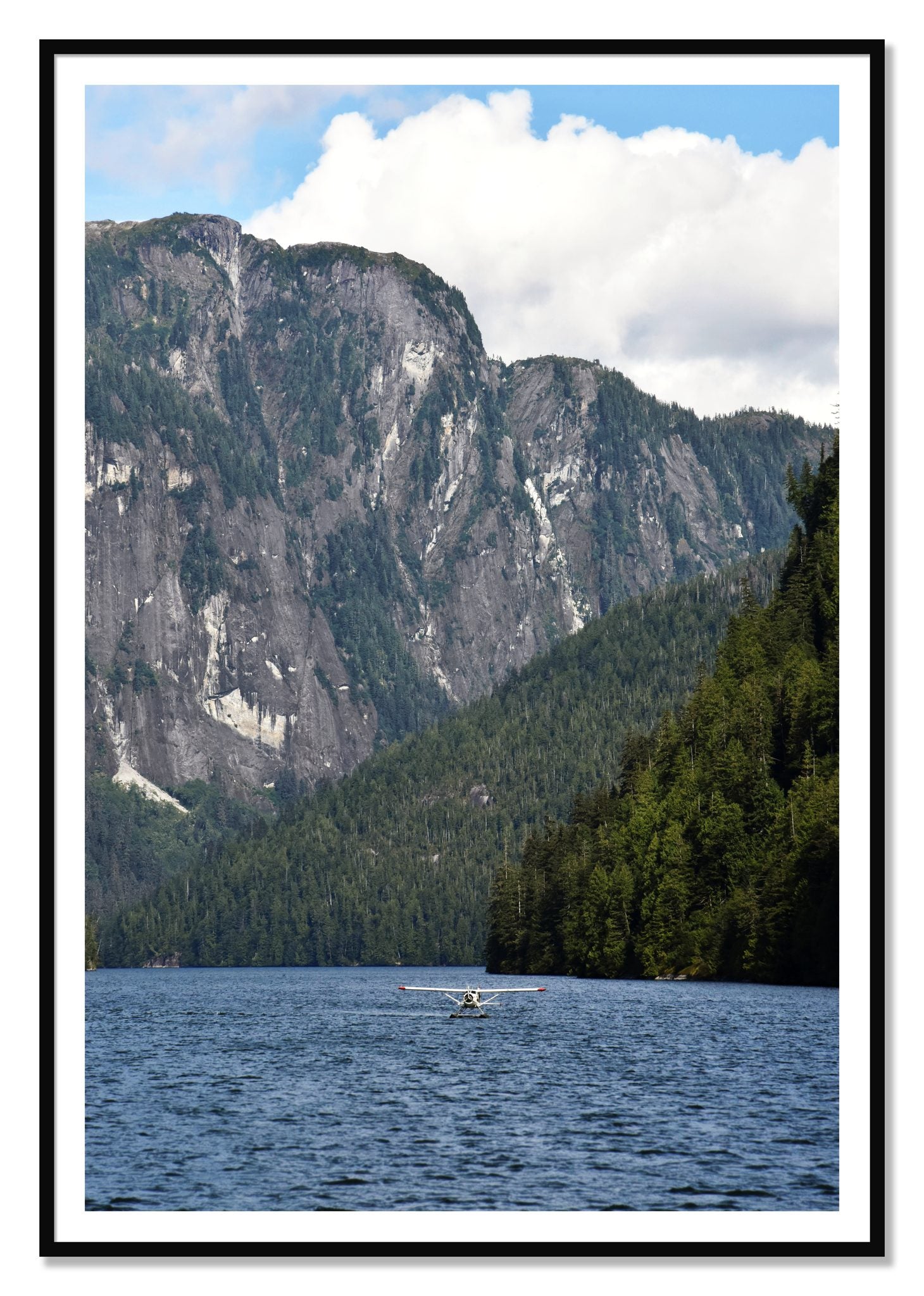 Framed photograph of Fjord Flight by Dylan Ozanich, Black frame, Borders