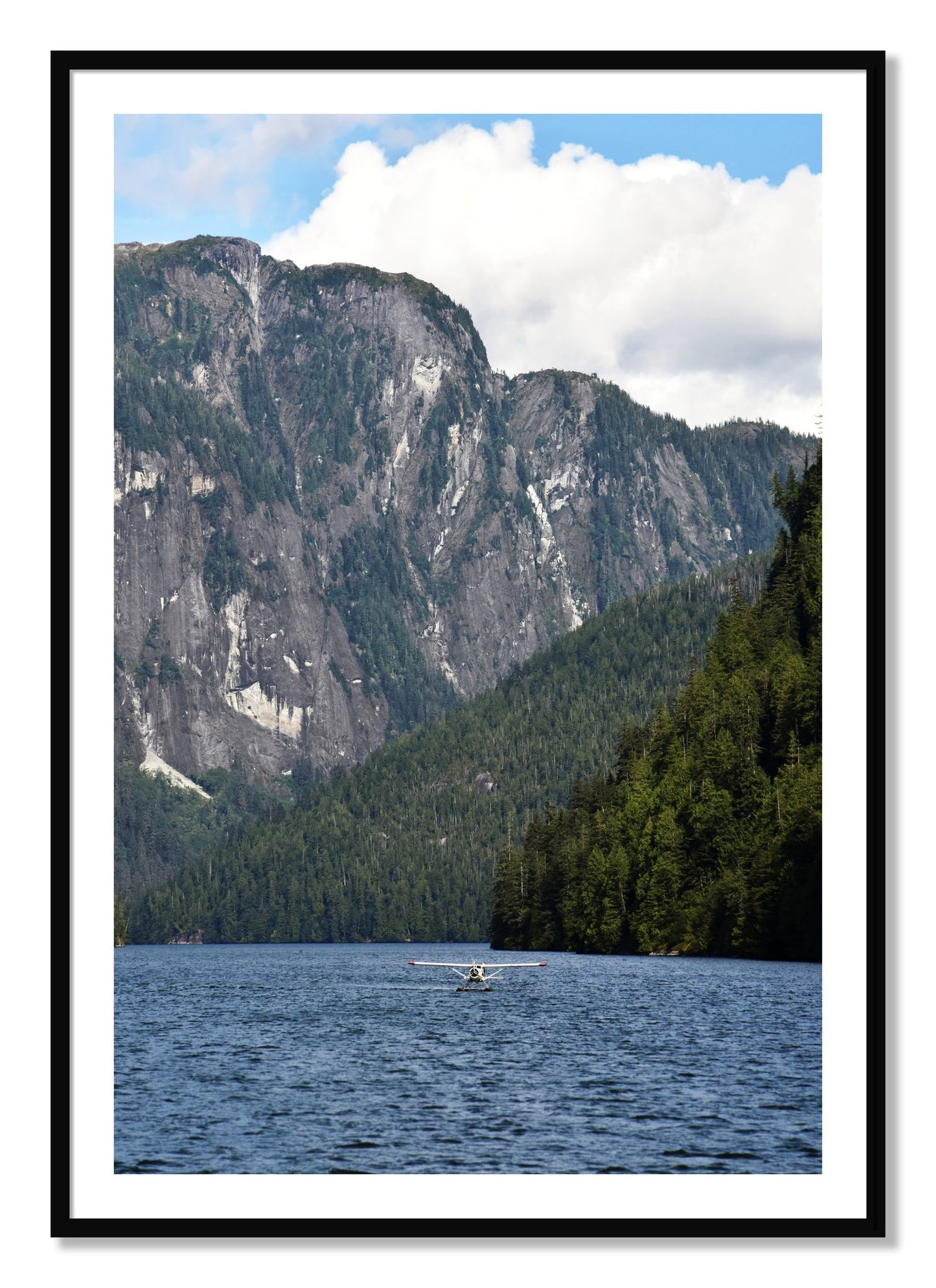 Framed photograph of Fjord Flight by Dylan Ozanich, Black frame, Borders