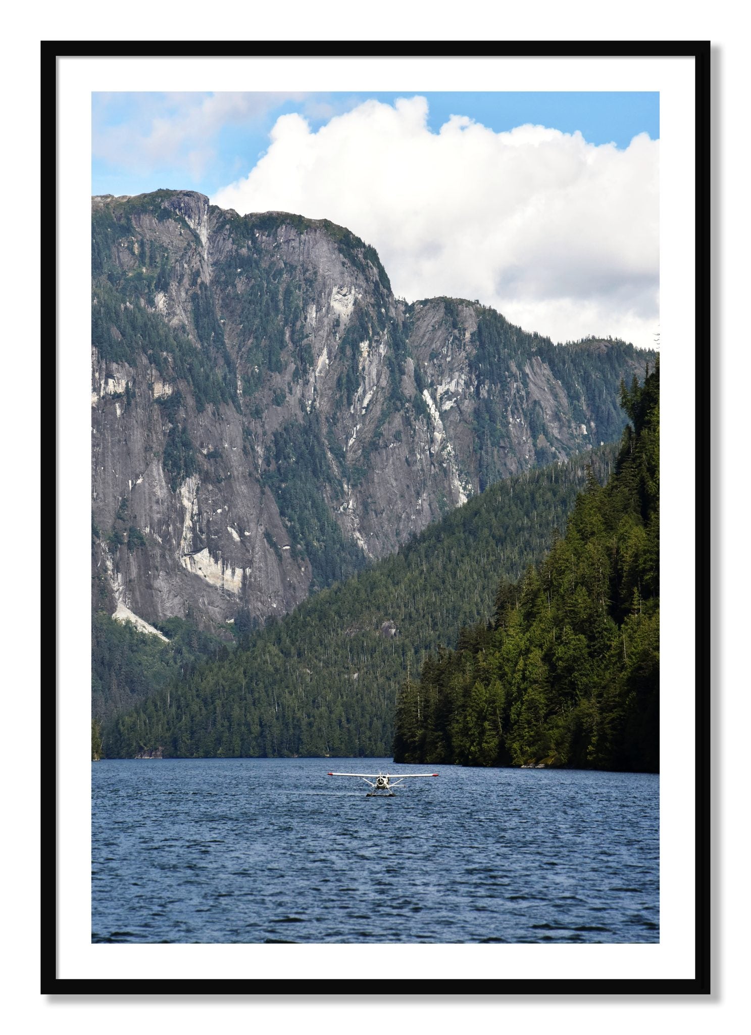 Framed photograph of Fjord Flight by Dylan Ozanich, Black frame, Borders