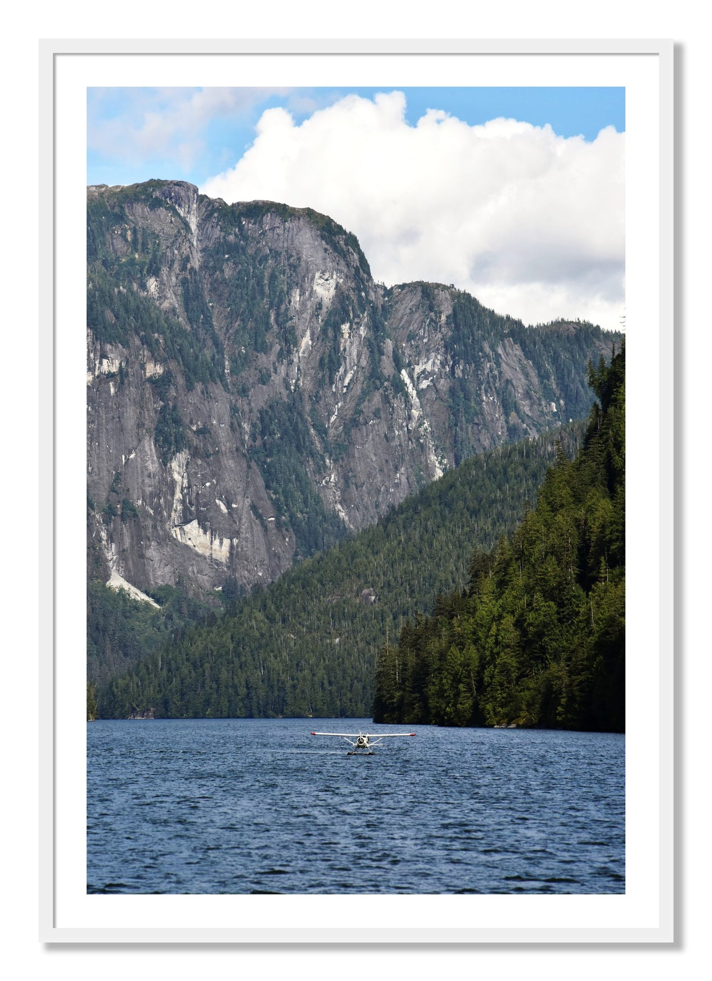 Framed photograph of Fjord Flight by Dylan Ozanich, White frame, Borders
