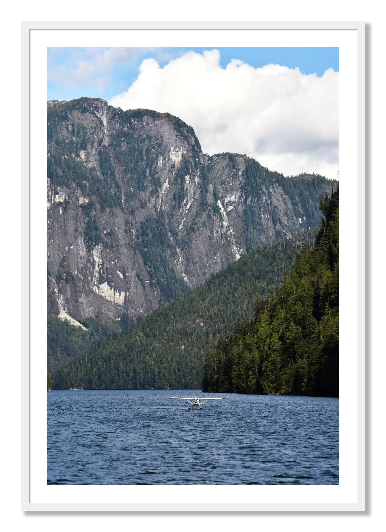 Framed photograph of Fjord Flight by Dylan Ozanich, White frame, Borders