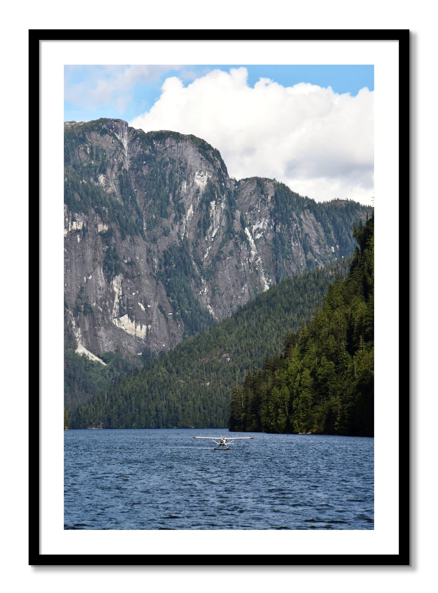 Framed photograph of Fjord Flight by Dylan Ozanich, Black frame, Borders