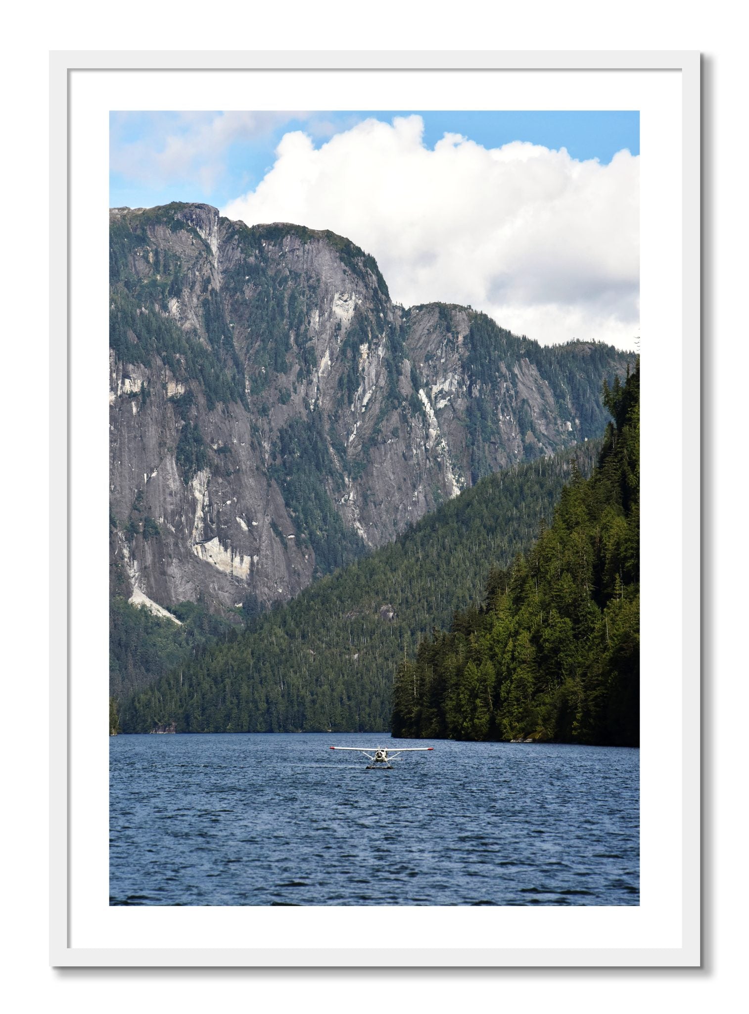 Framed photograph of Fjord Flight by Dylan Ozanich, White frame, Borders
