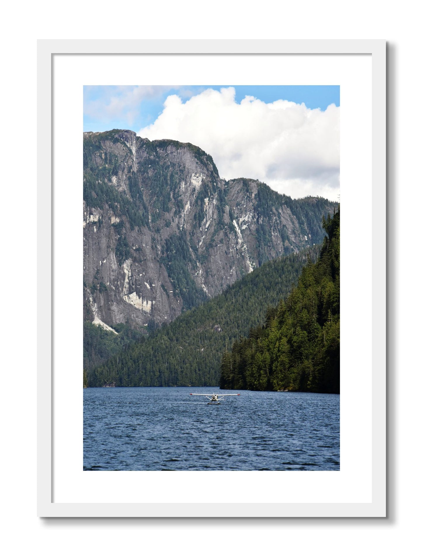 Framed photograph of Fjord Flight by Dylan Ozanich, White frame, Borders